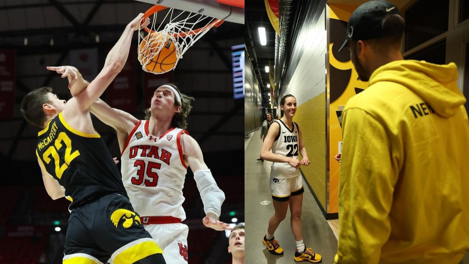 Iowa star Patrick McCaffery, his brother Connor and his girlfriend, Caitlin Clark 