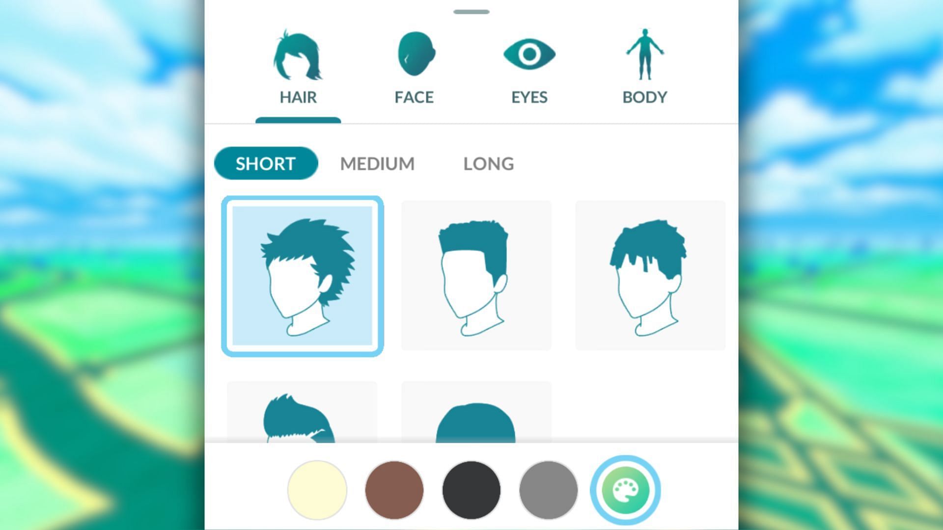Hair presets available in the game (Image via The Pokemon Company)