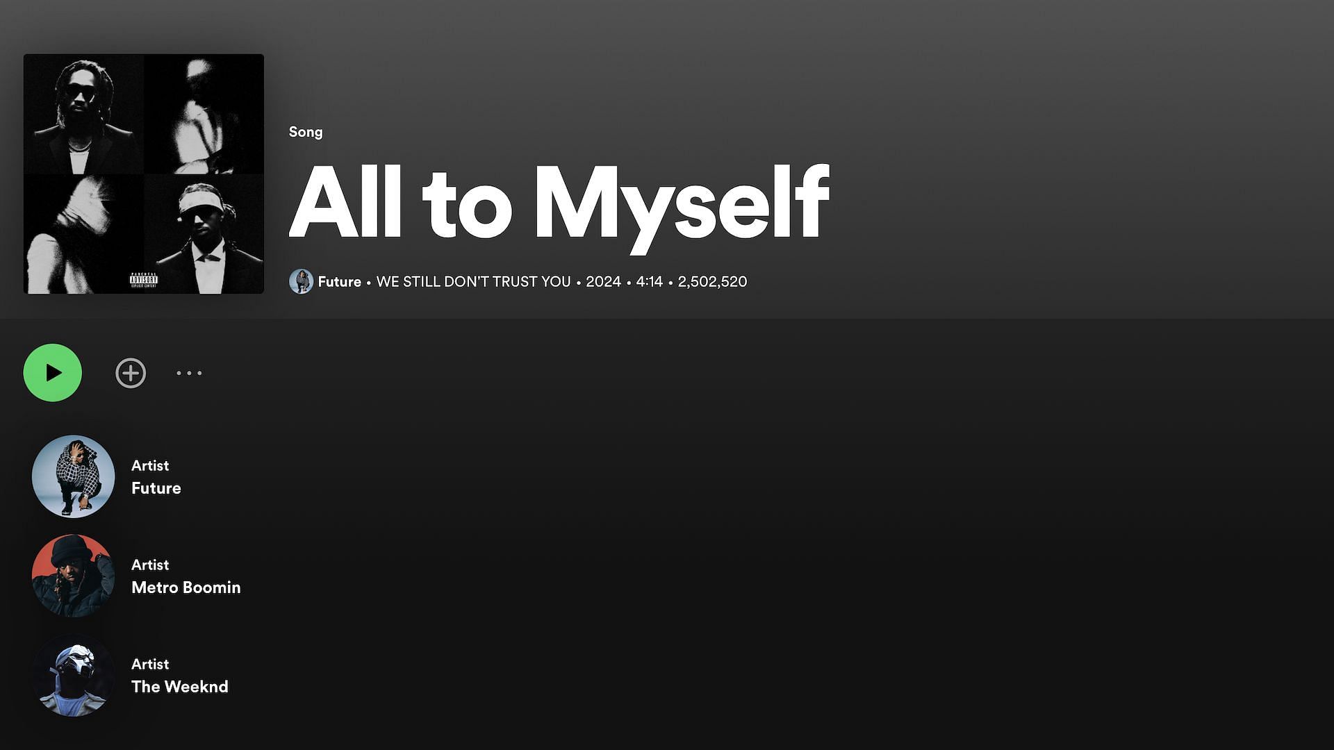 Track 8 on &#039;We Still Don&#039;t Trust You&#039; (Image via Spotify)