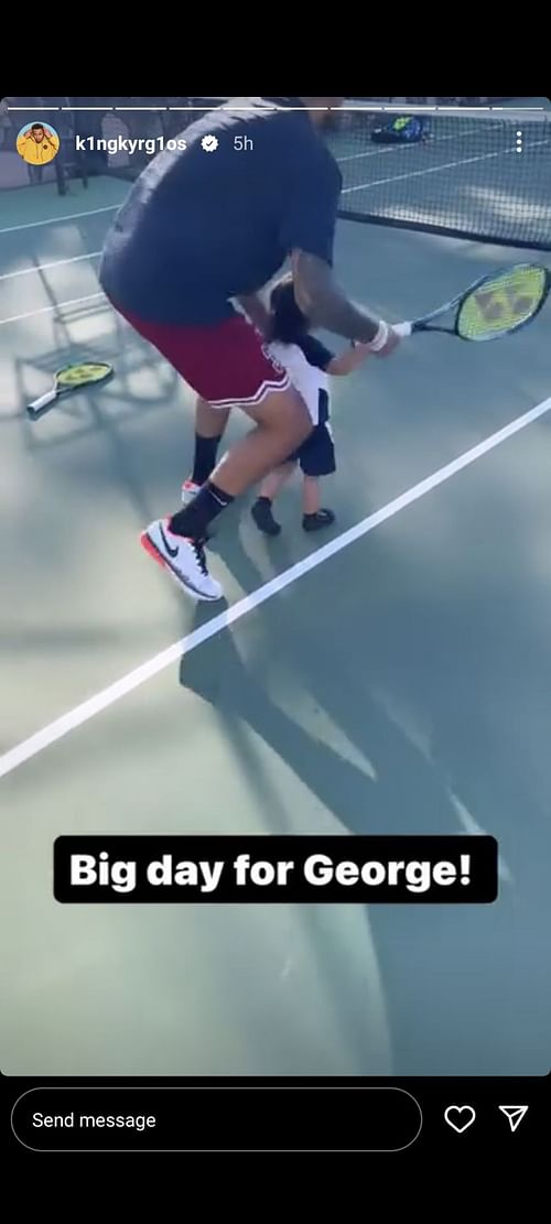 Nick Kyrgios' Instagram post featuring his 1-year-old nephew George playing tennis