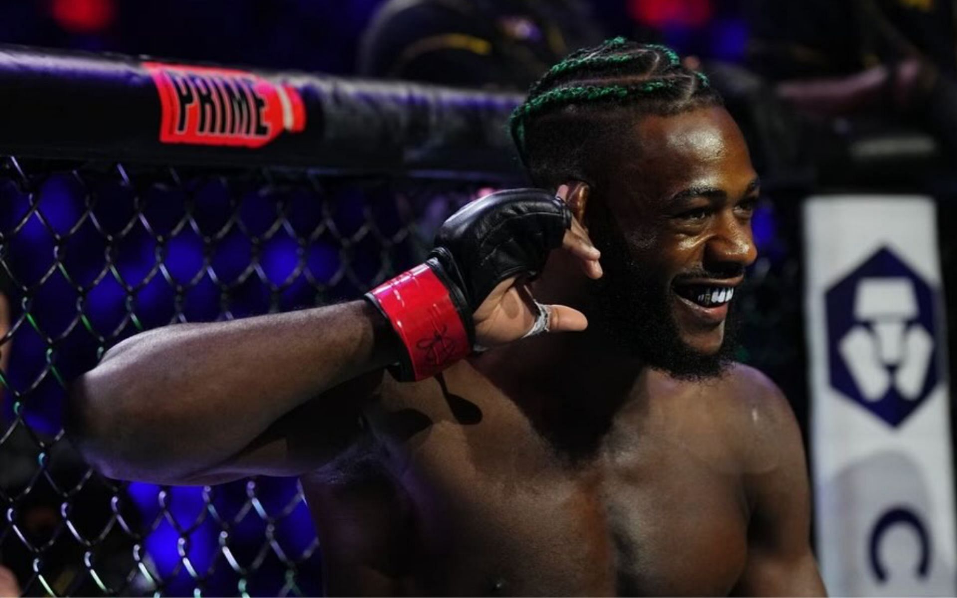 Aljamain Sterling (pictured) reacts to Ilia Topuria