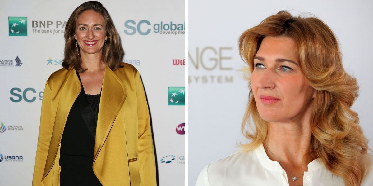 Former players Steffi Graf and Mary Pierce 