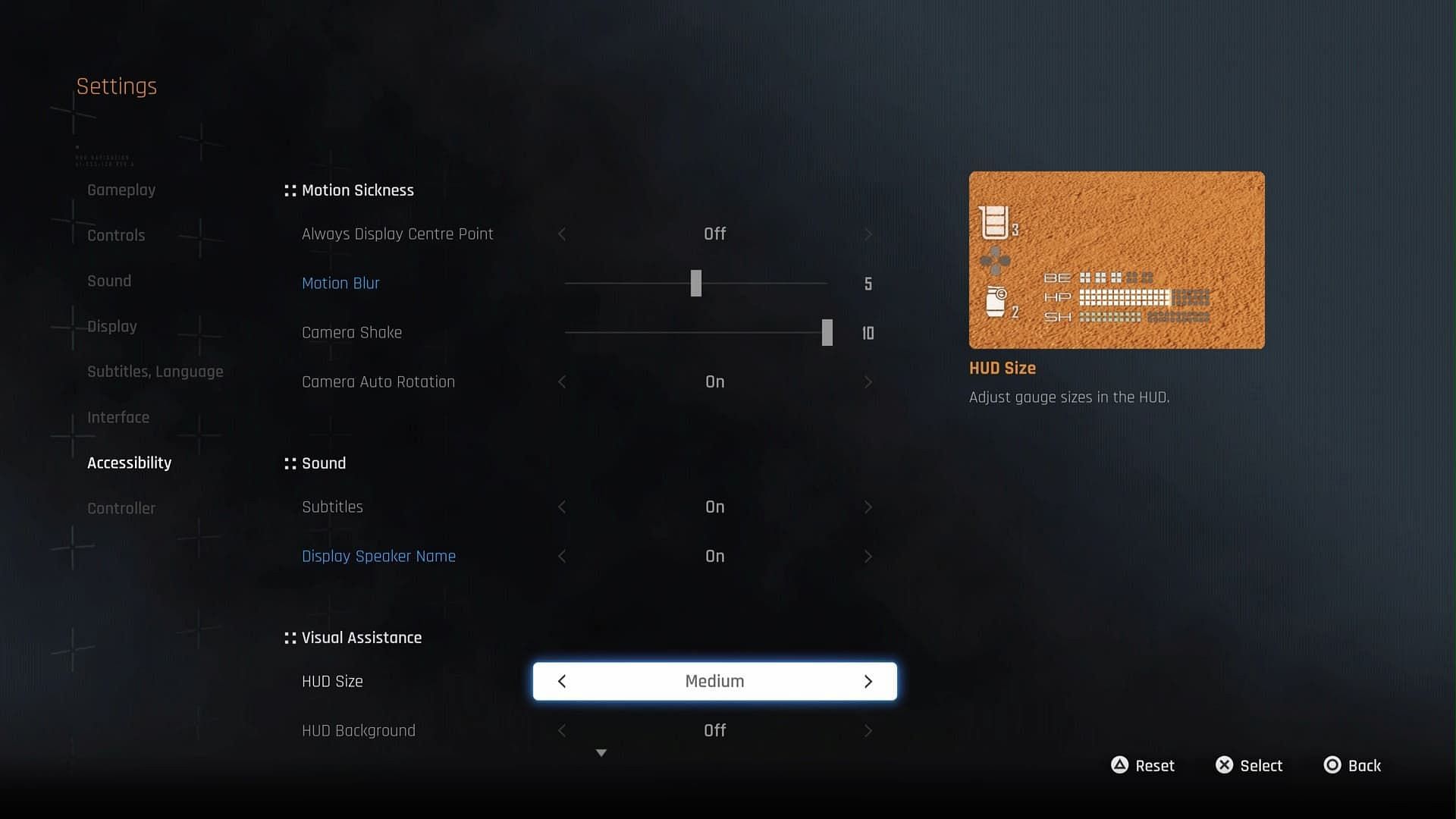 Accessing the Stellar Blade PS5 settings menu (Image via Sony Interactive Entertainment)