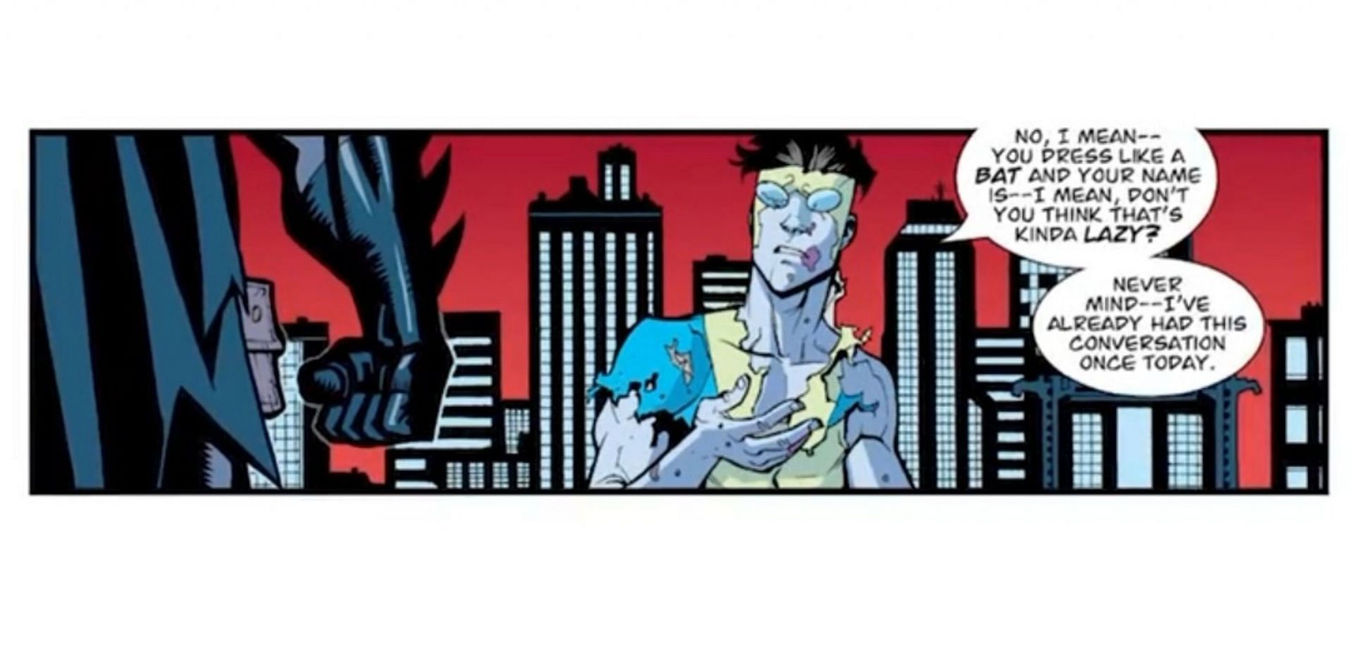 Batman interacting with Invincible in the comics (Image via X/ @InvincibleHQ)