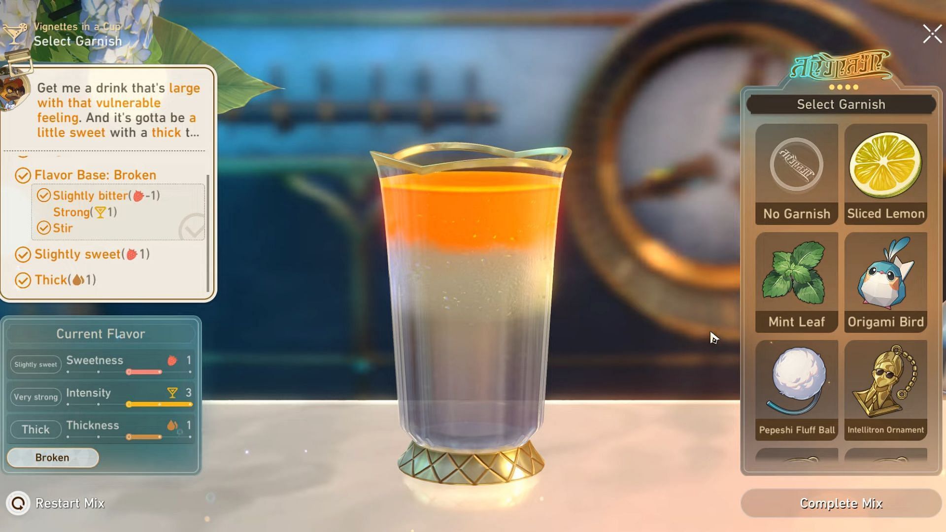 &quot;Large with that vulnerable feeling&rdquo; drink (Image via Youtube/WoW Quests and HoYoverse)