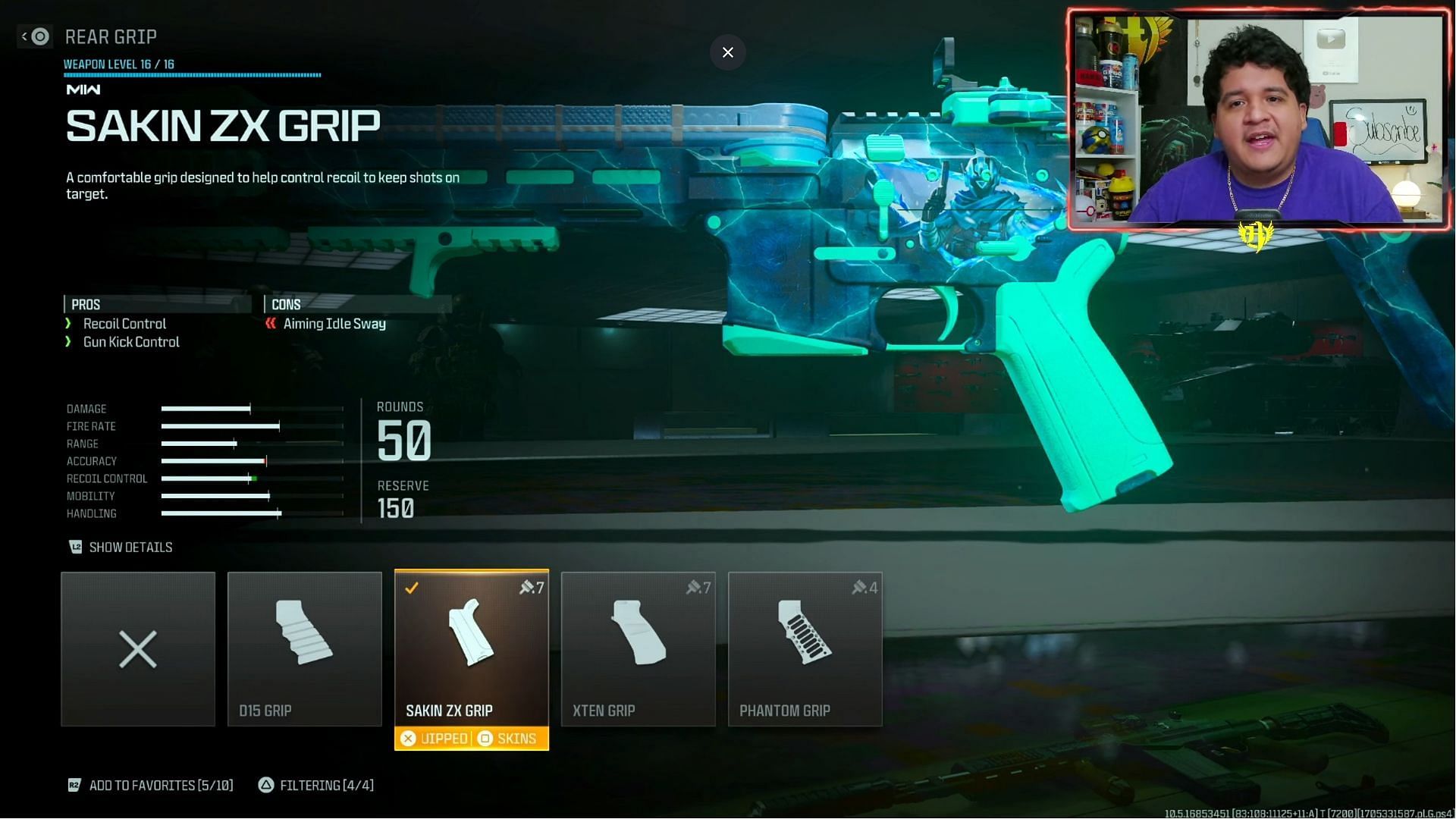 Sakin ZX Grip as an attachment of the best FSS Hurricane loadout (Image via Activision || YouTube/@Hero)