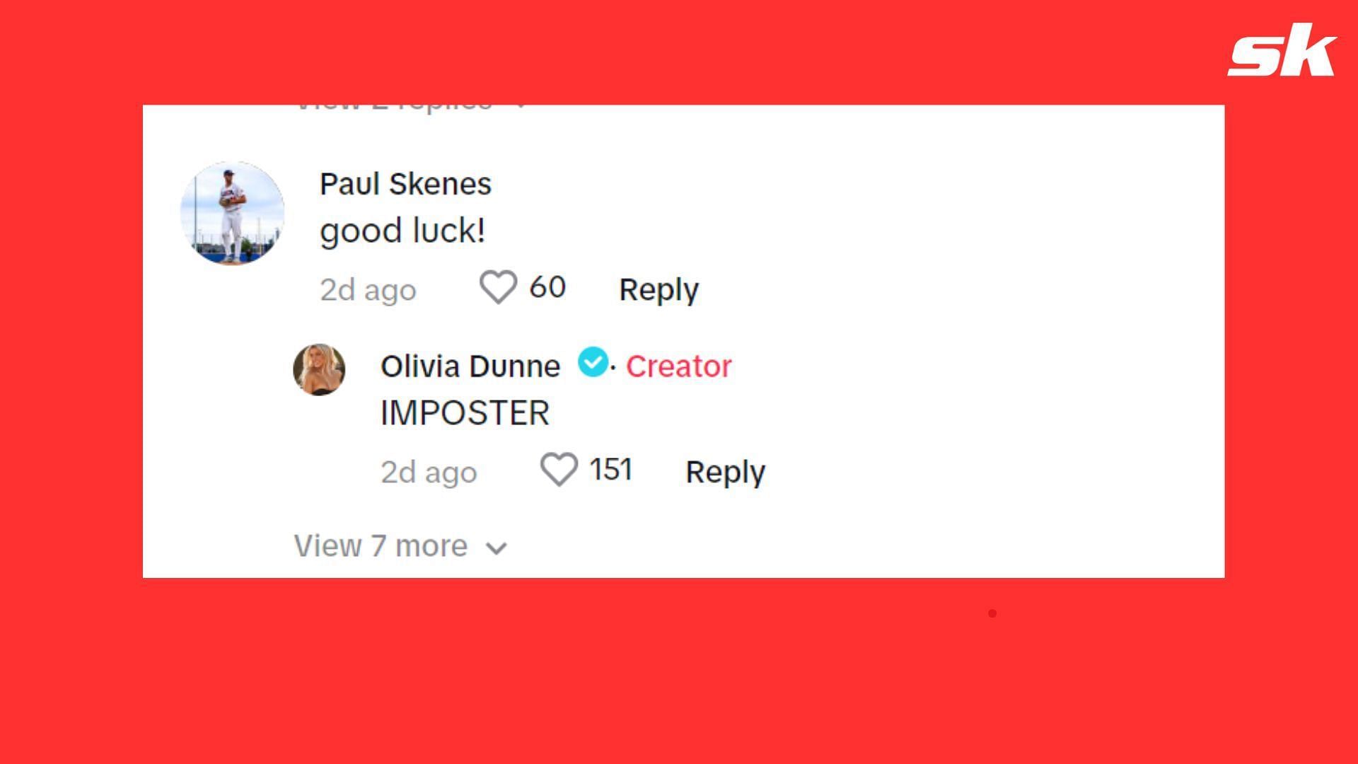 Olivia Dunne calls out Paul Skenes&#039; &quot;imposter&quot;