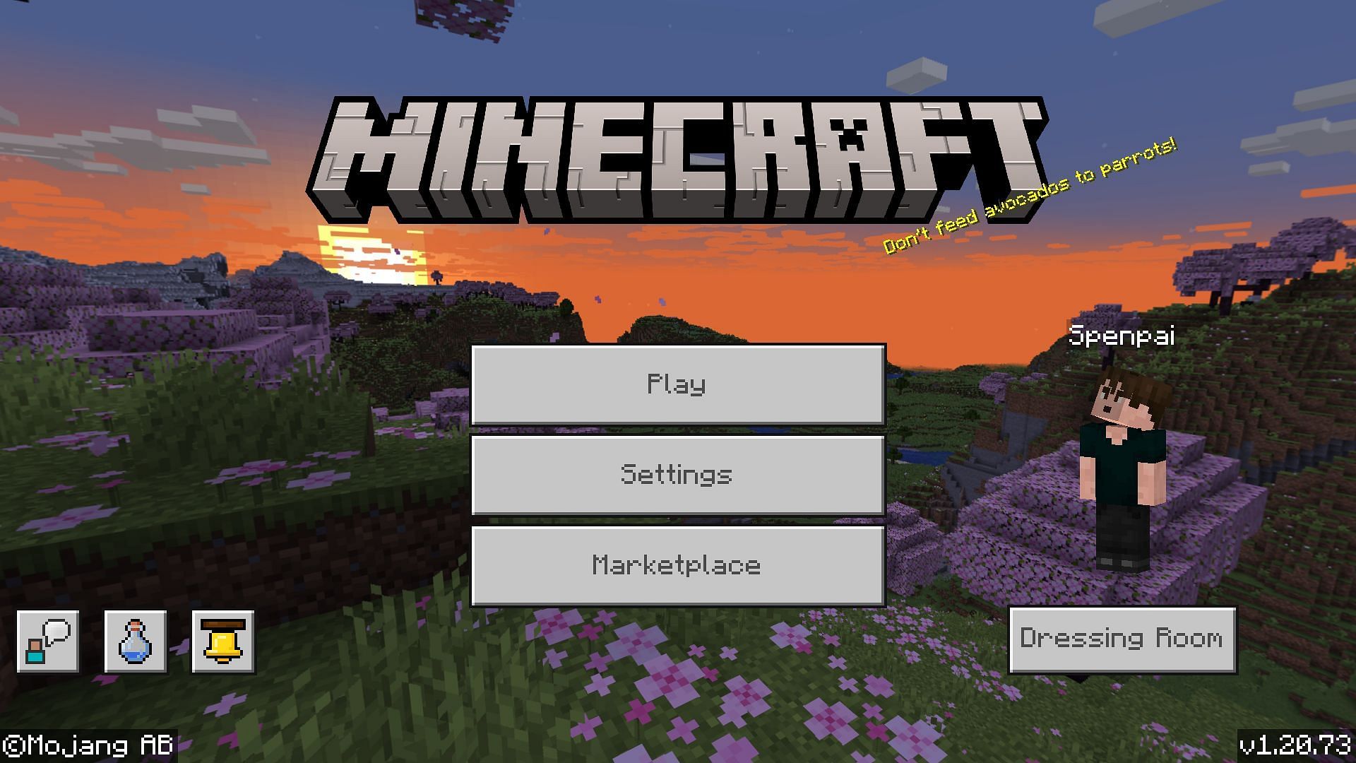 The main menu of Minecraft&#039;s Windows 10/11 Edition (Image via Mojang)
