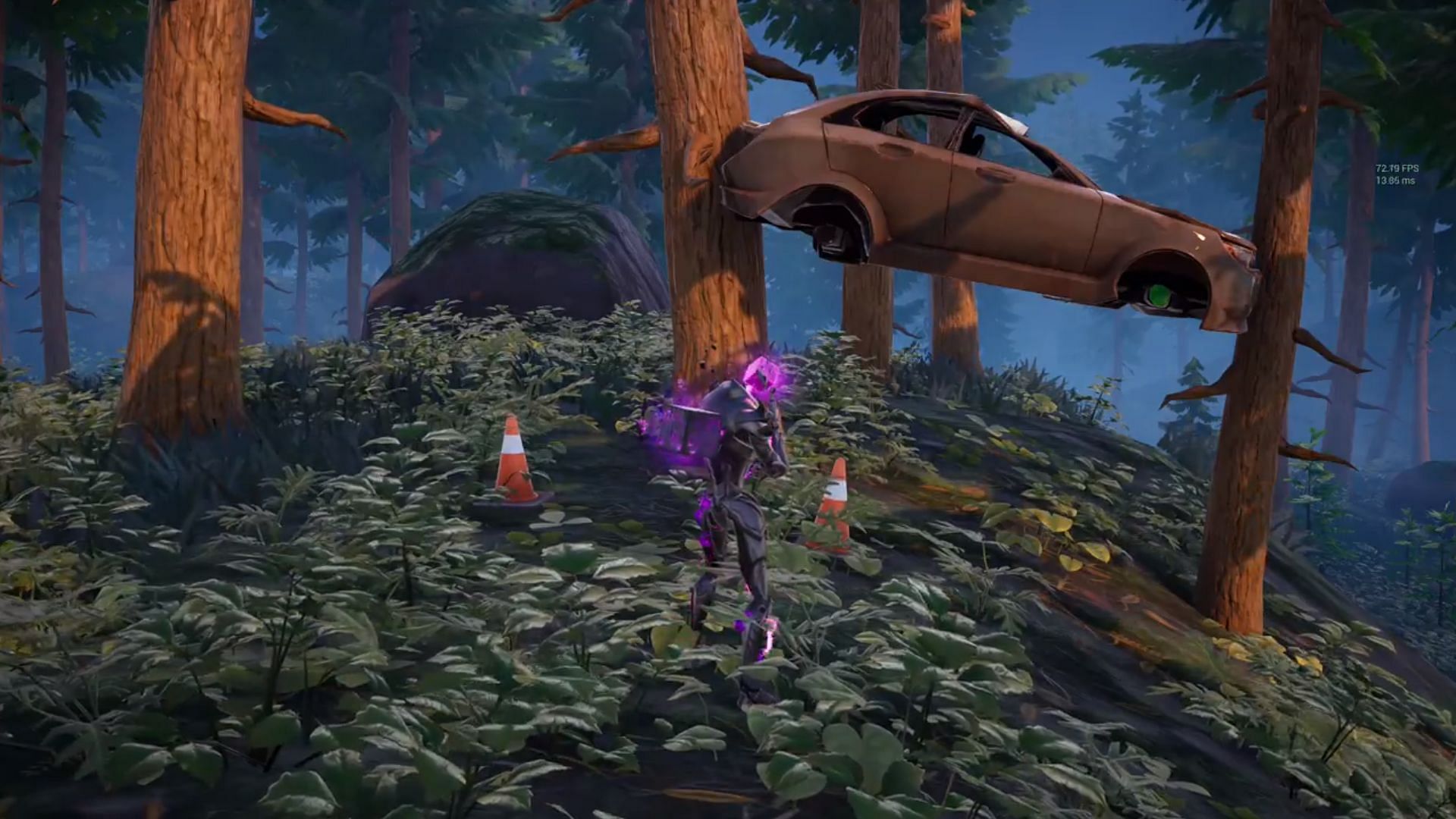 &quot;History repeats itself&quot;: Fortnite player gets their car stuck between two trees, community wants it memorialized