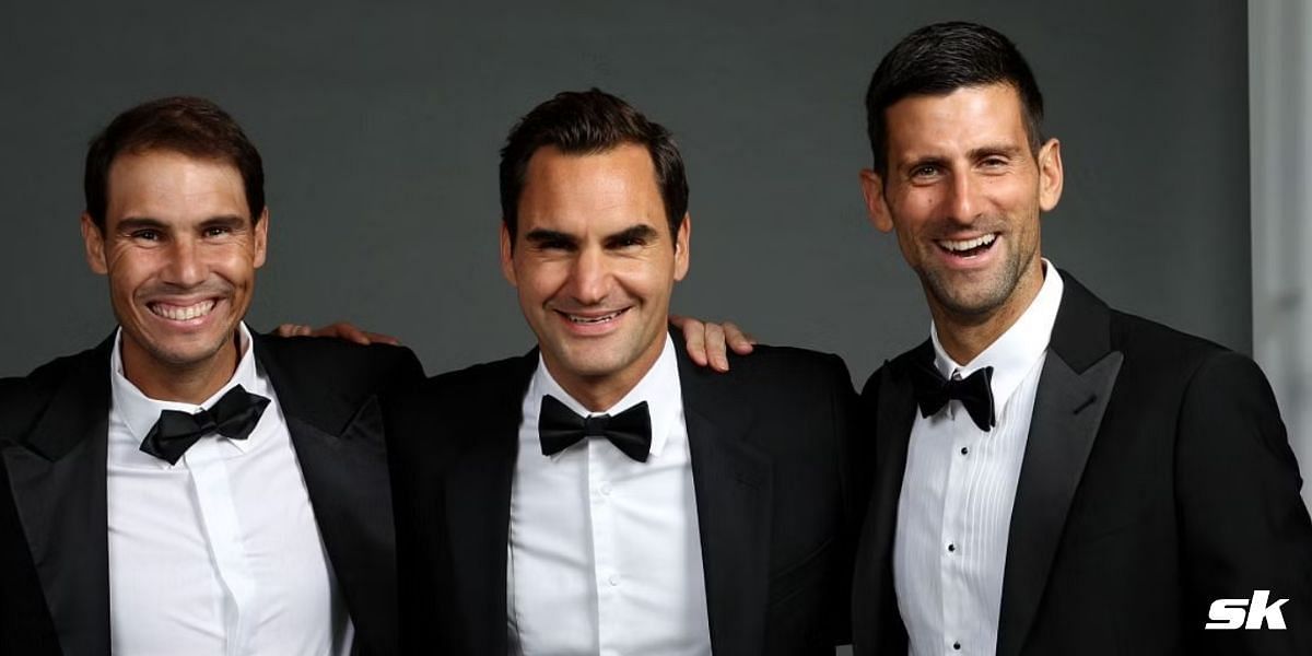 Rafael Nadal, Roger Federer and Novak Djokovic (from left to right)