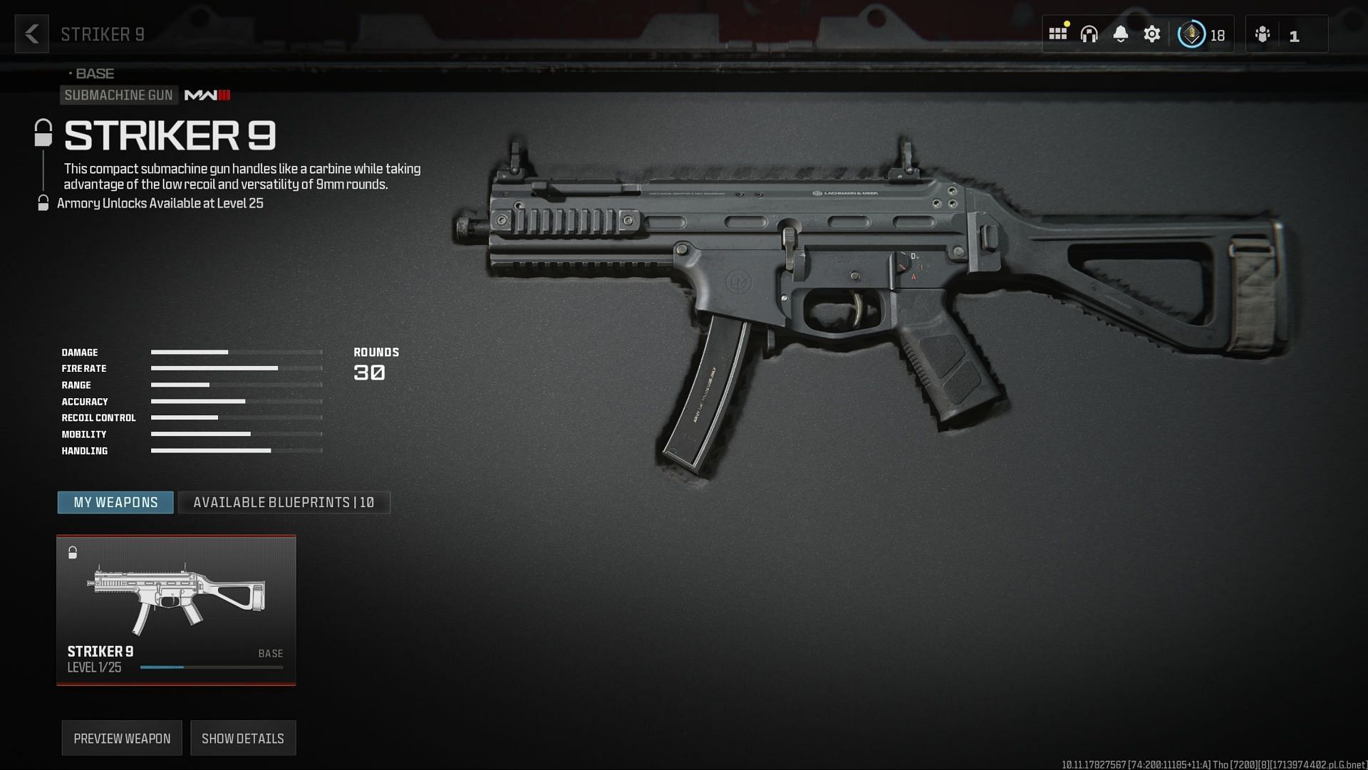 Striker 9 SMG (Image via Activision)