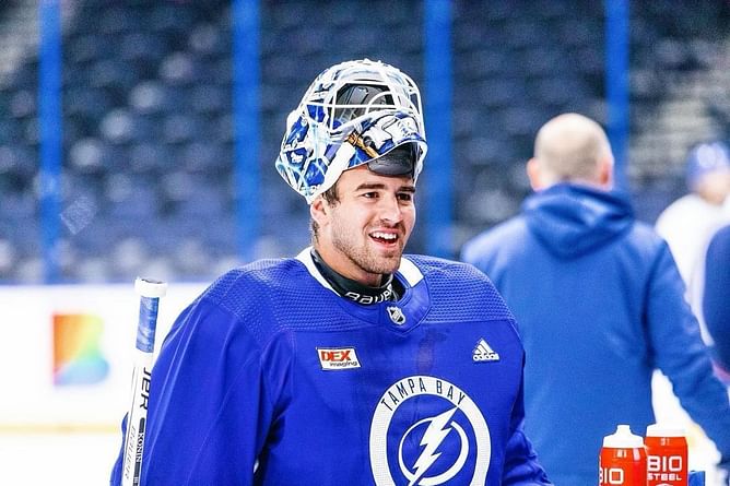 Lightning's back up goalie Kyle Konin shares hilarious April Fools story involving his father ahead of Red Wings match