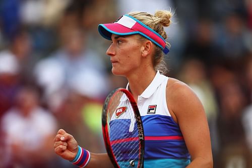 Timea Babos at the 2018 Internazionali BNL d'Italia - Getty Images