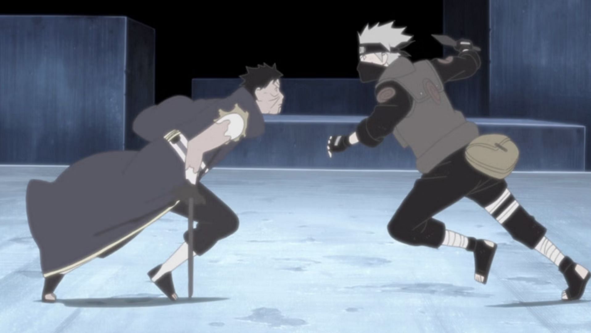 Kakashi vs Obito as seen in the anime (image via Pierrot)
