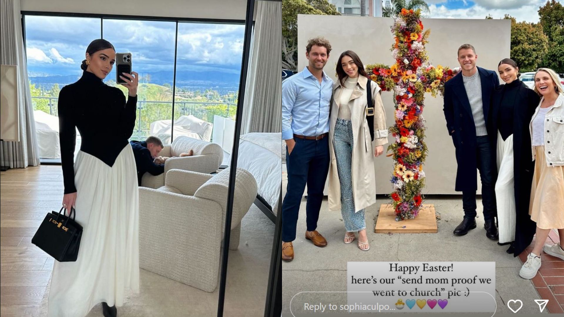 Christian McCaffrey spends picture-perfect Easter with fiancee Olivia Culpo, sister-in-law Sophia