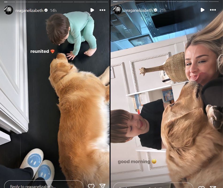 Regan and Knox share heartfelt moments with their pet