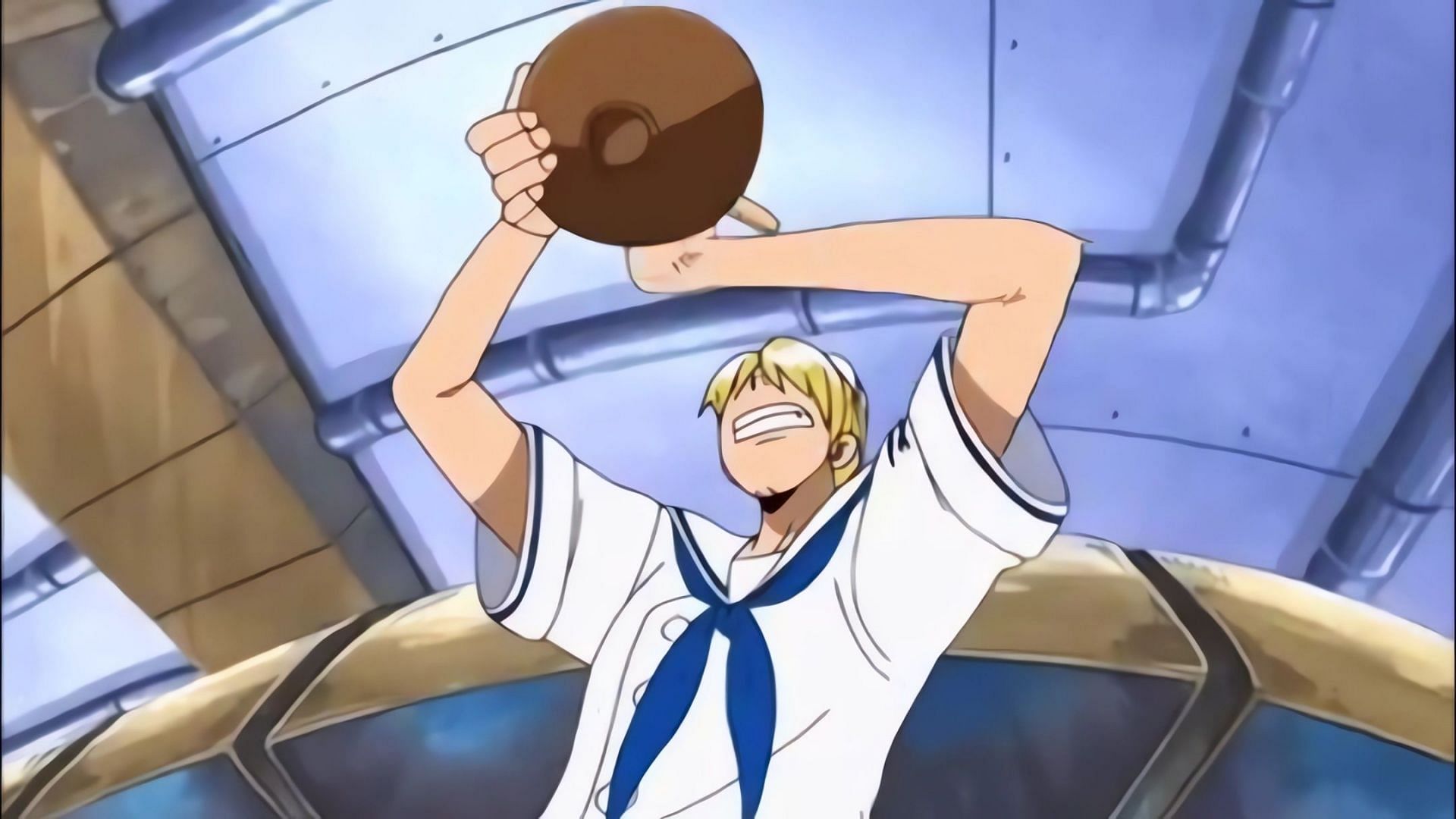 Sanji showing the Marine chefs how to cook (Image via Toei Animation)