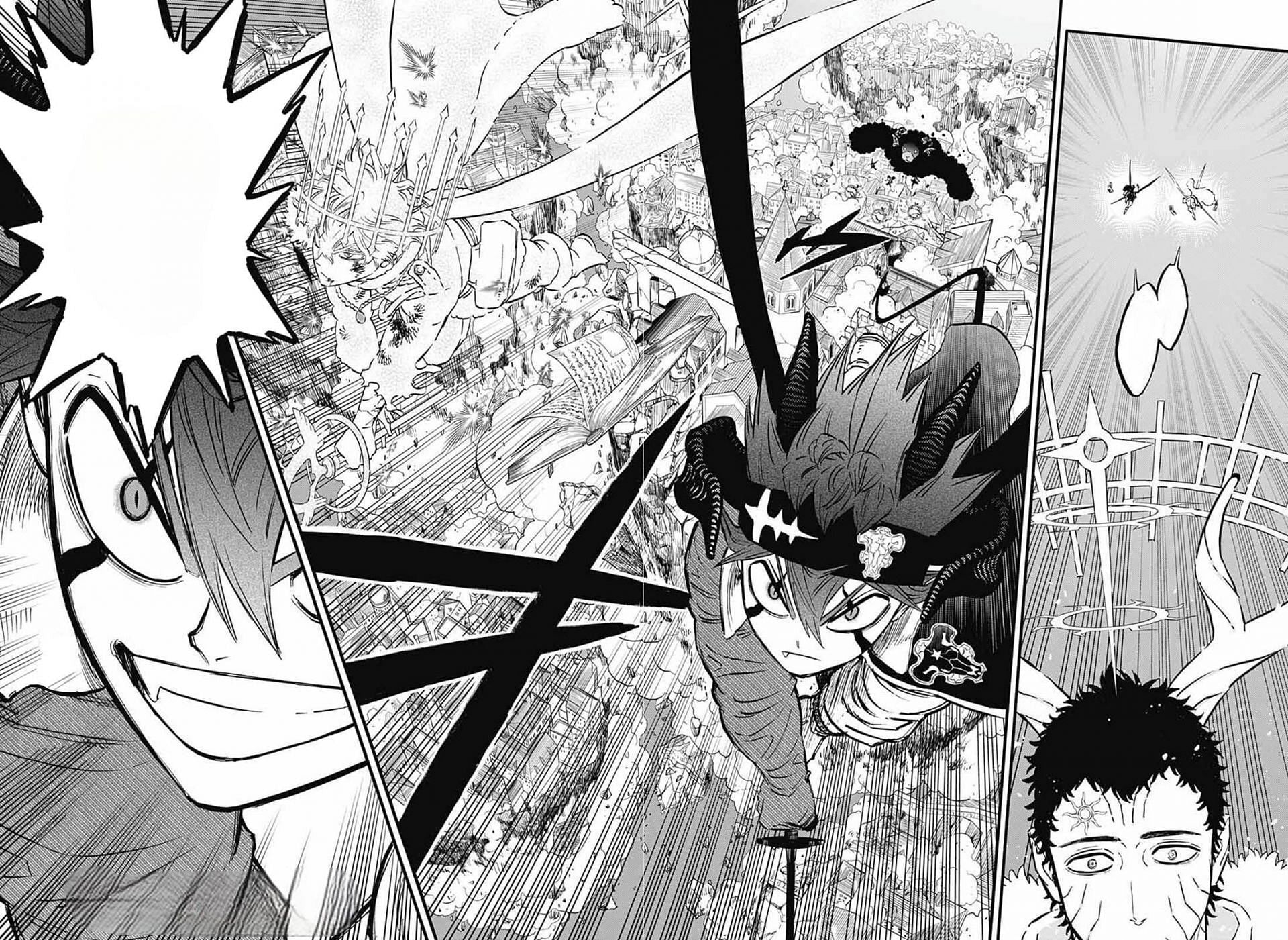 Asta and Yuno attacking Lucius Zogratis in Black Clover chapter 370 (Image via Shueisha)