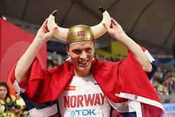 WATCH: World Record holder Karsten Warholm has a hilarious response to people trolling his new "Puma" Paris Olympics spikes
