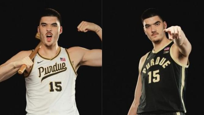 WATCH: Zach Edey posterizes rival Donovan Clingan to give an electrifying start to Purdue vs. UConn national championship game