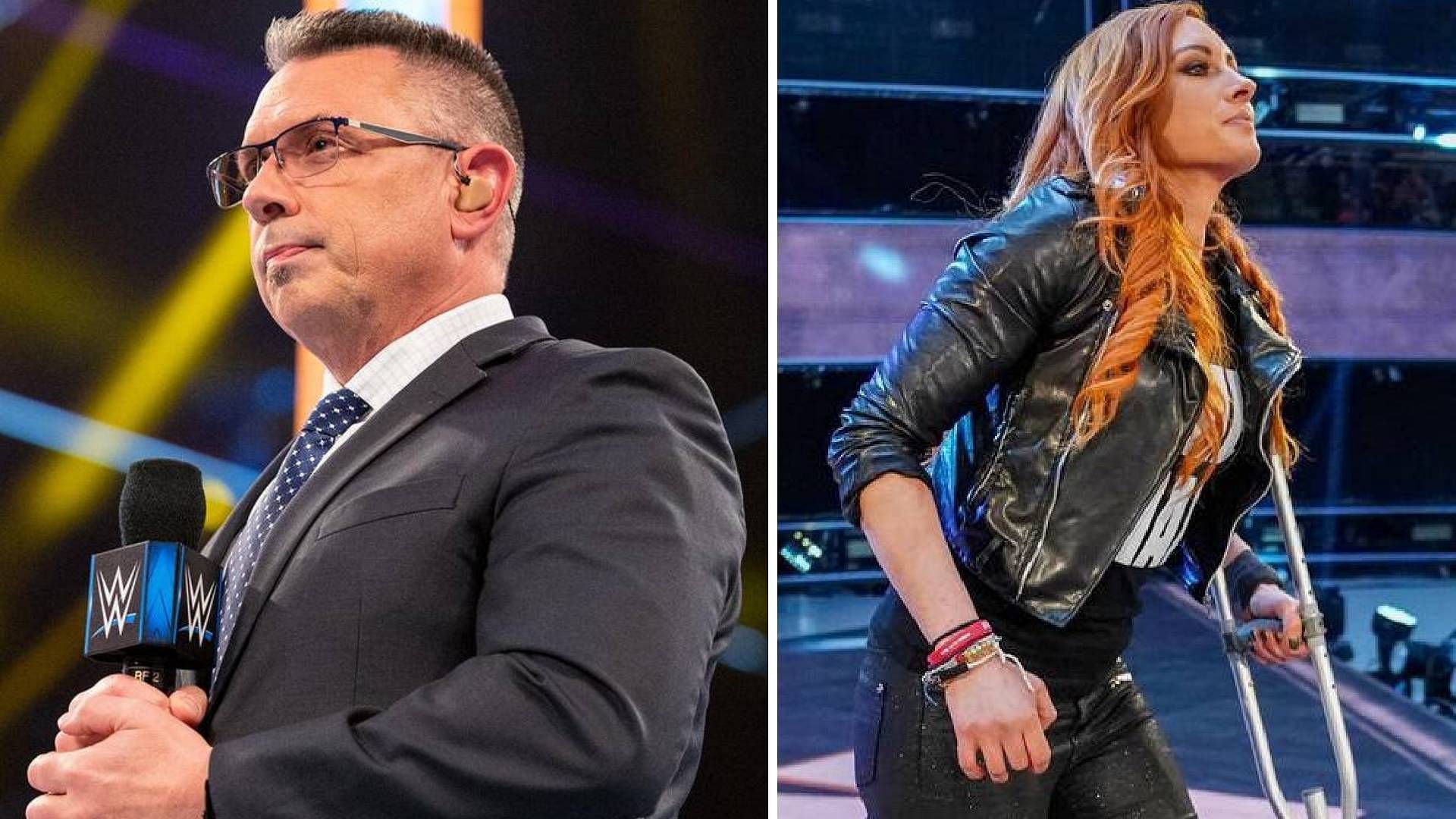 Michael Cole and Becky Lynch