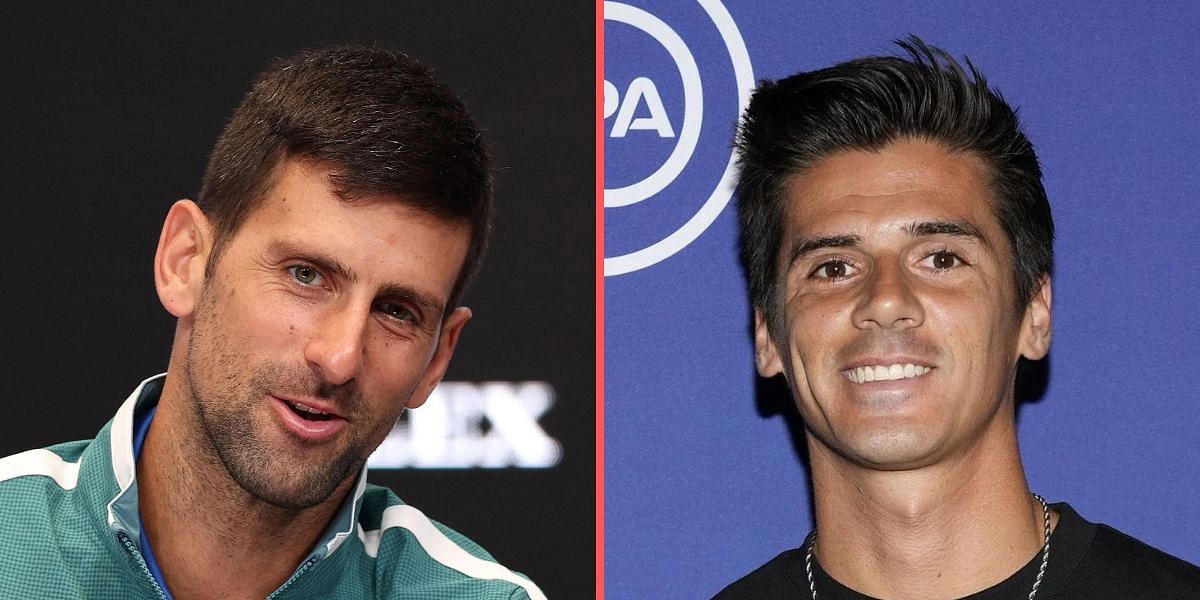 Novak Djokovic [L]; Federico Coria [R]