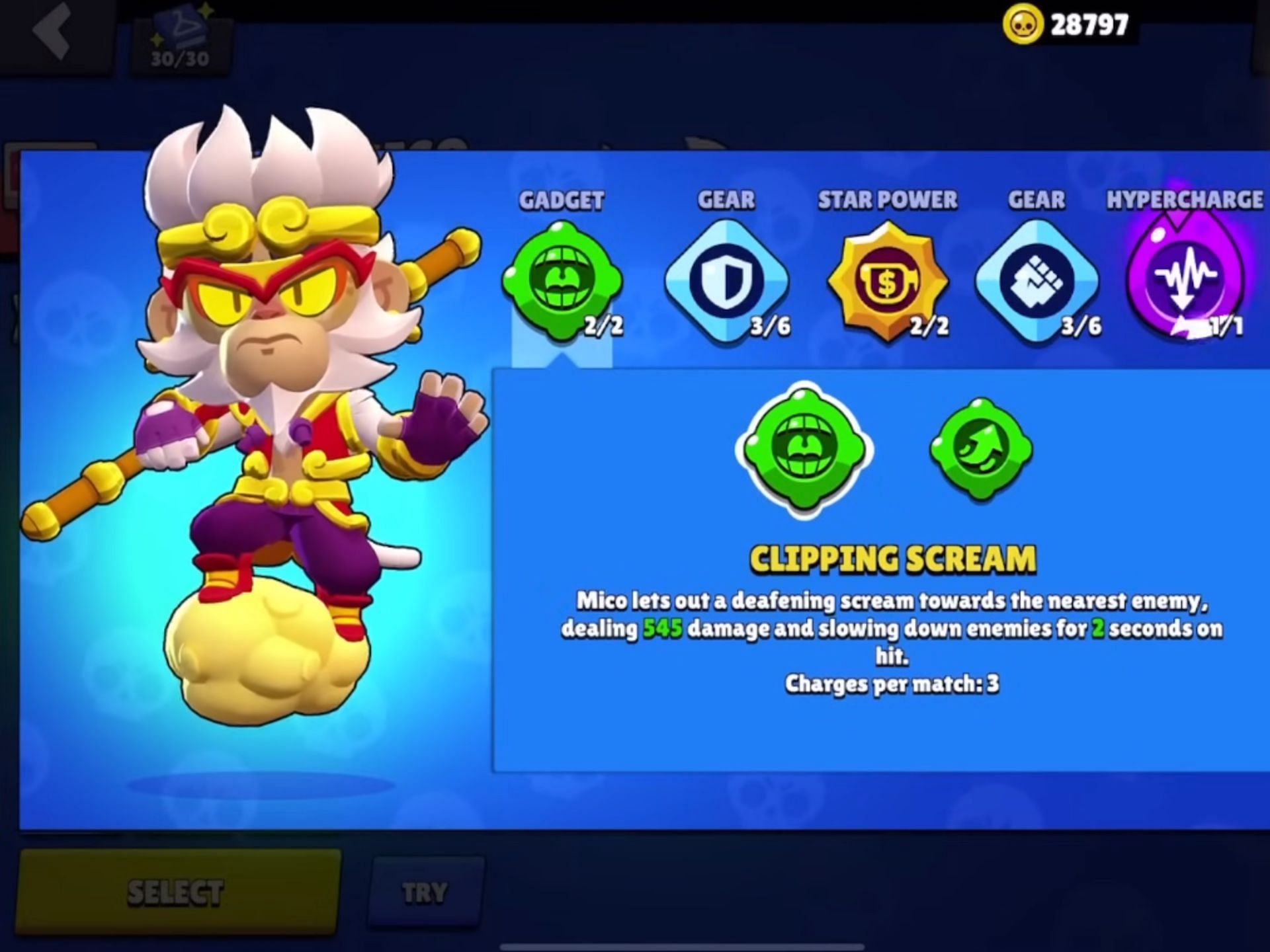 Clipping Scream Gadget (Image via Supercell)