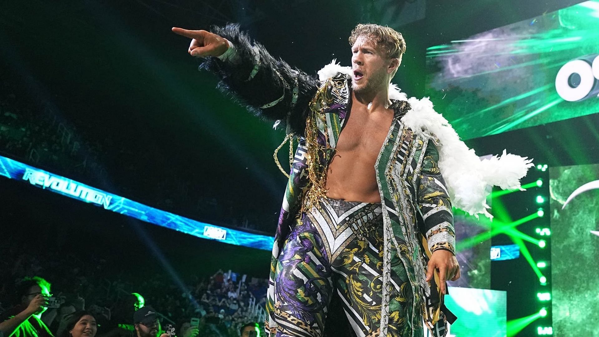Ospreay makes his entrance at AEW Revolution 2024 (image credit: All Elite Wrestling)