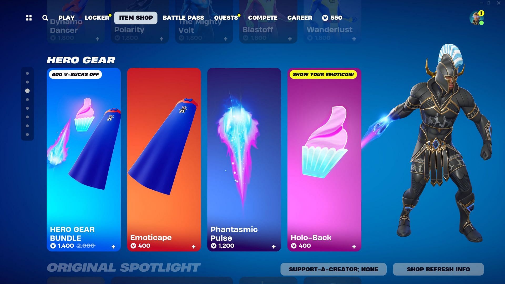 Hero Gear Bundle is currently listed in the Item Shop (Image via Epic Games)