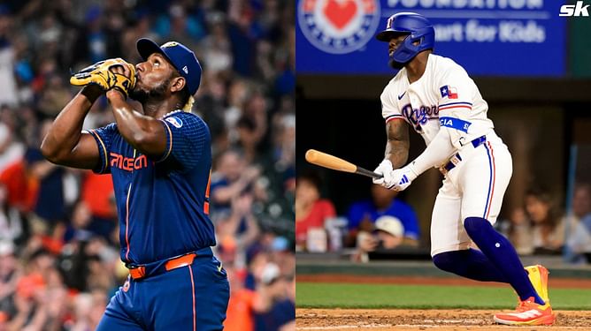 WATCH: Adolis Garcia snaps Ronel Blanco's hitless streak amid record-setting start