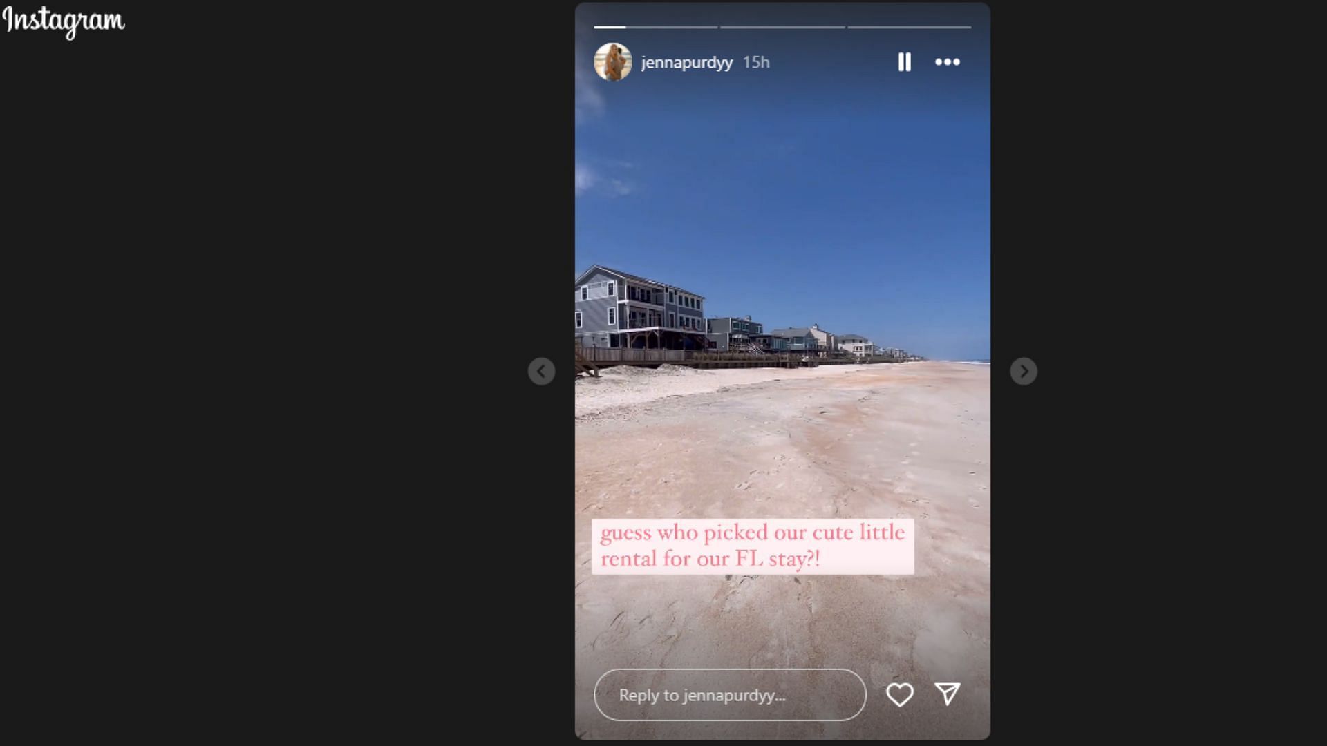 Jenna Purdy gave a glimpse at their recent vacation in Florida.
