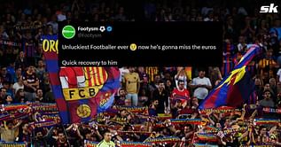 "Hope he recovers before the Euros" - Fans react as Barcelona star leaves pitch in tears after picking up injury against Real Madrid