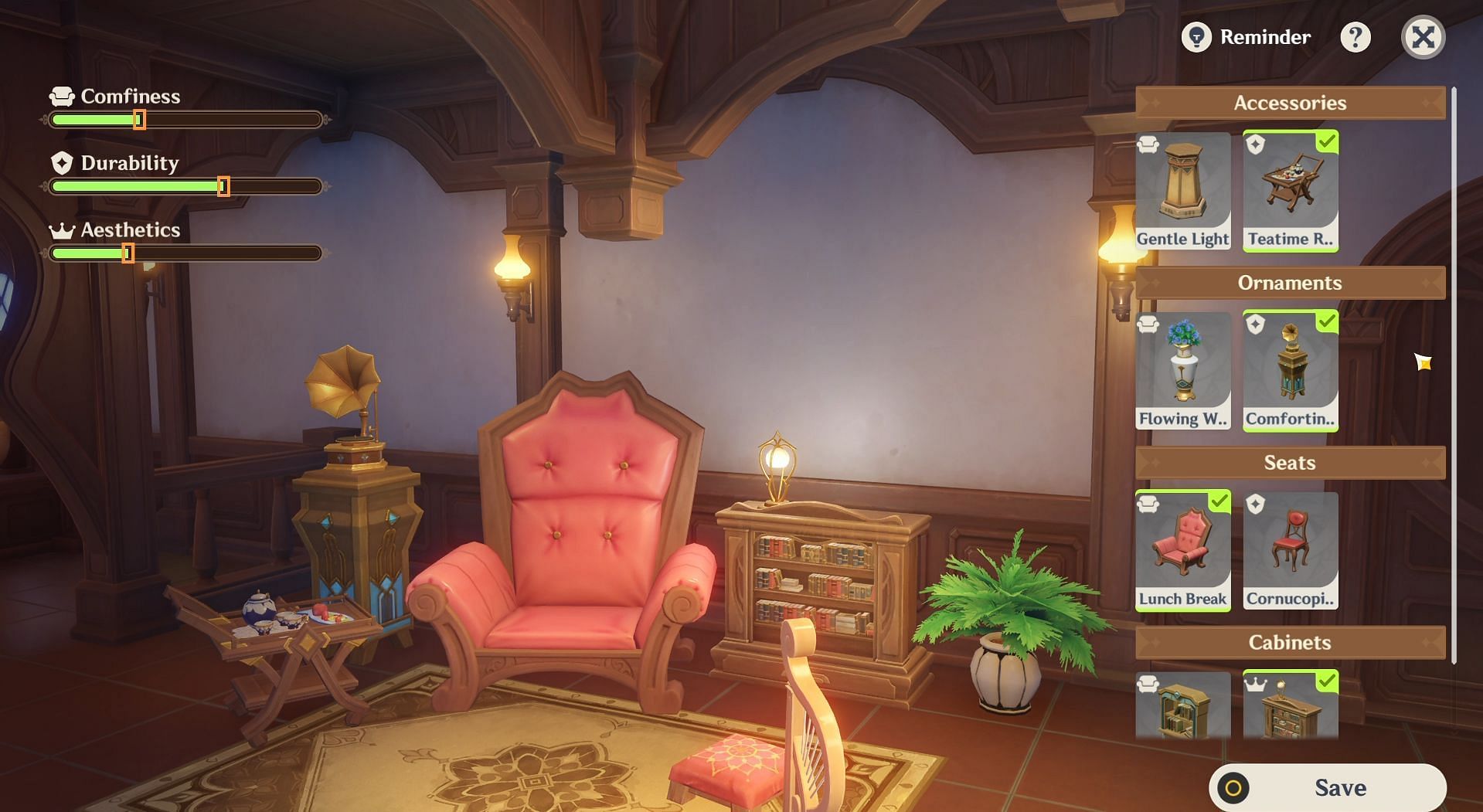 Place the furnishings according to the attribute requirements. (Image via HoYoverse)