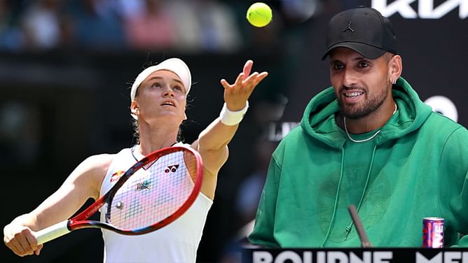 "Apparently his serve is a rocket" - Nick Kyrgios cryptically reacts to Elena Rybakina's ace-leader stat; says someone was giving her "tips"