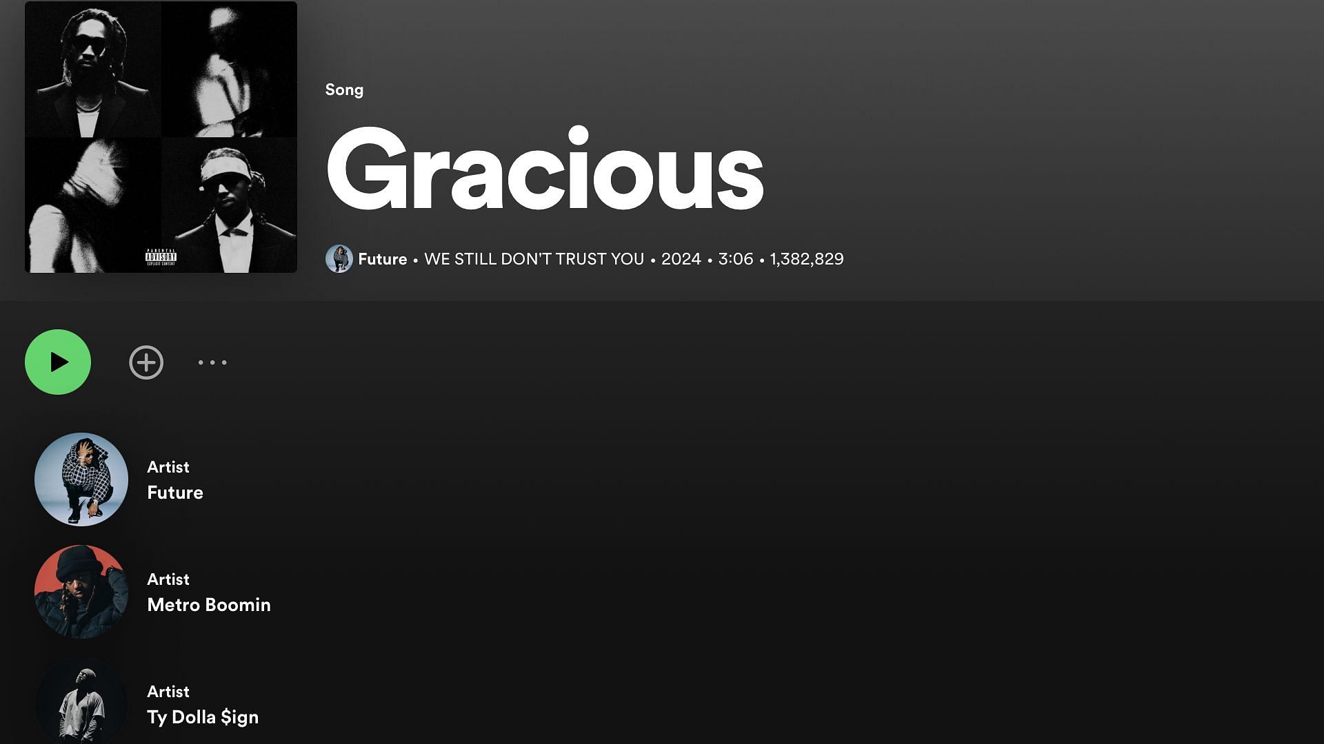 Track 14 on &#039;We Still Don&#039;t Trust You&#039; (Image via Spotify)