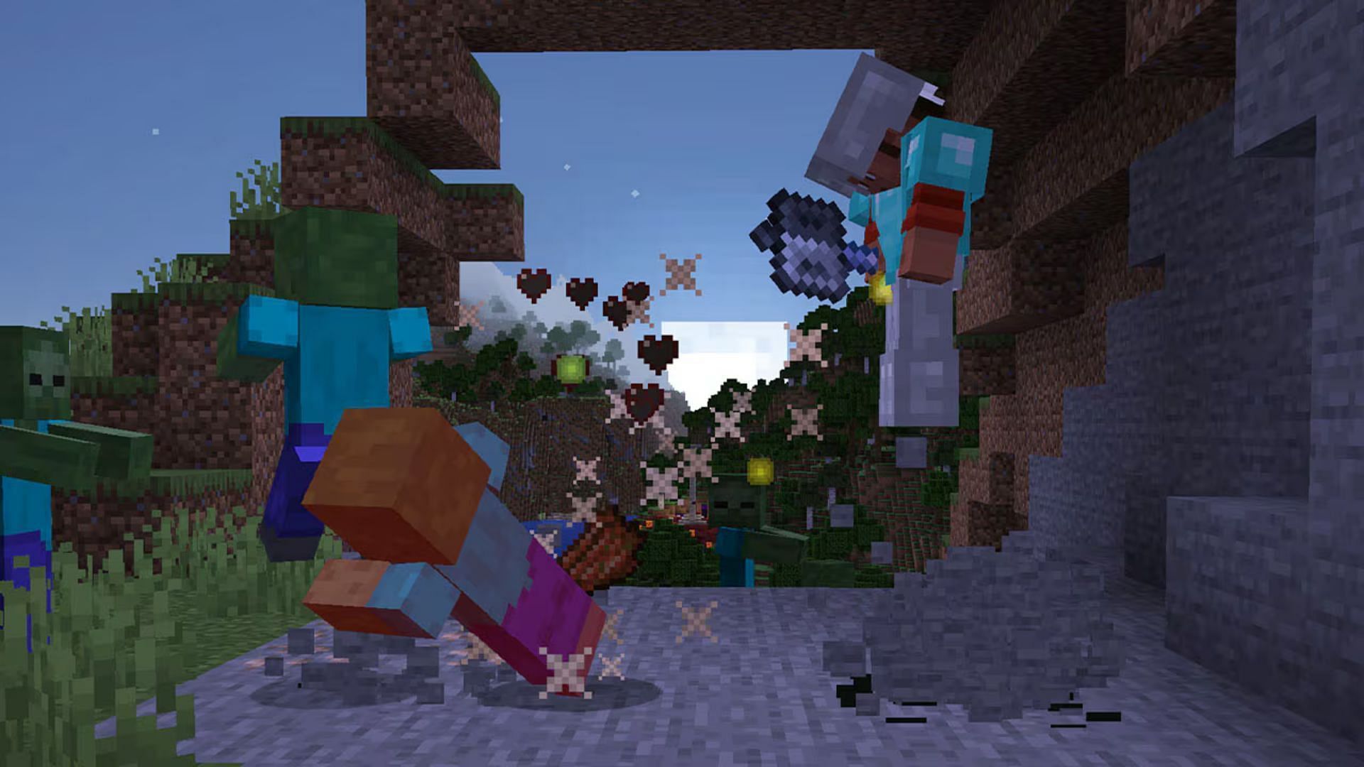 Mace can clear out mobs easily (Image via Mojang Studios)