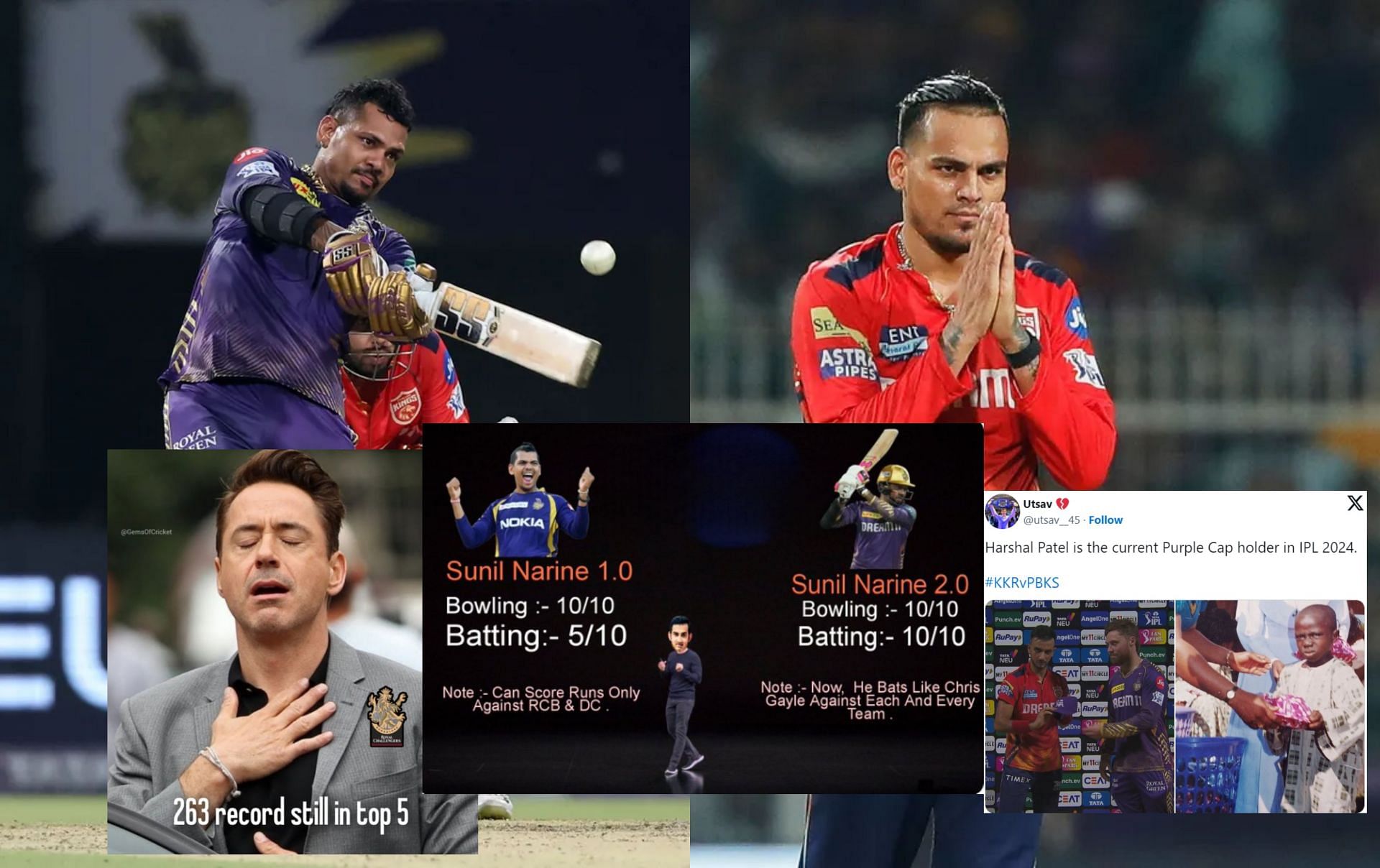 Top 10 funny memes from the 1st innings of KKR vs PBKS IPL 2024 clash.