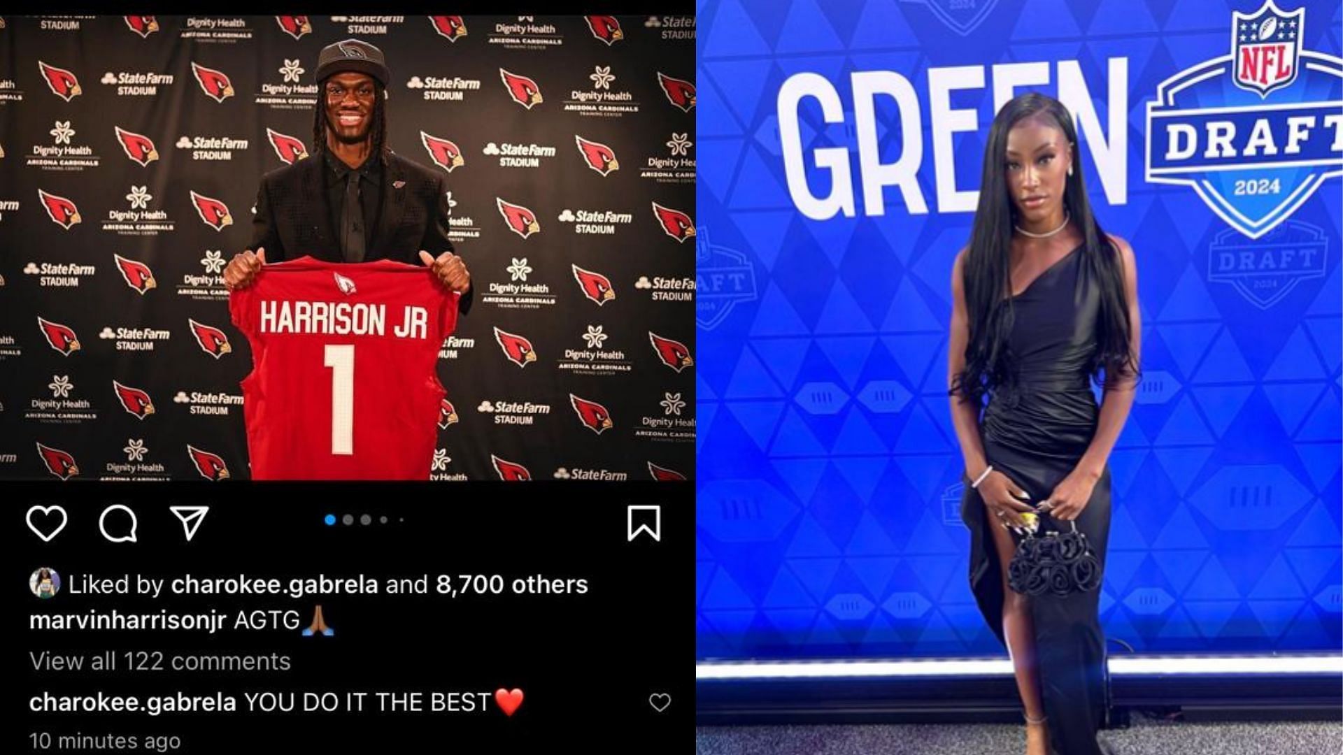 Marvin Harrison Jr.'s girlfriend Charokee Young cheers on WR as 2024 ...