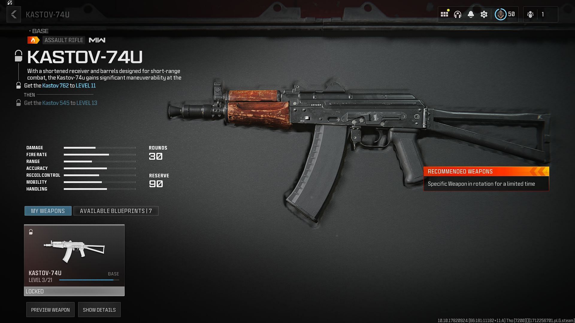 Kastov-74U (Image via Activision)