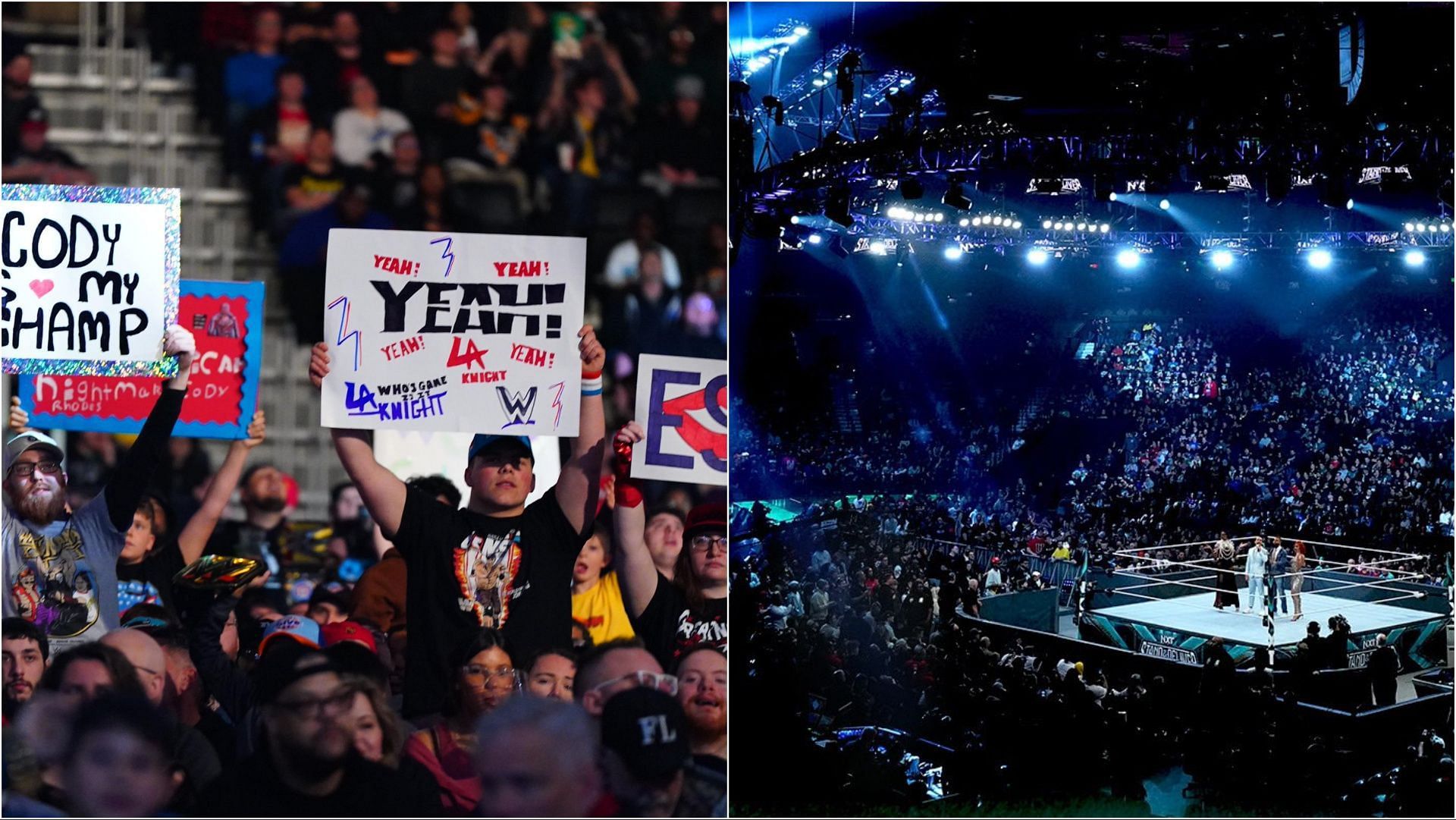Wells Fargo Center packed for WWE NXT Stand &amp; Deliver, WWE fans show off their signs at SmackDown