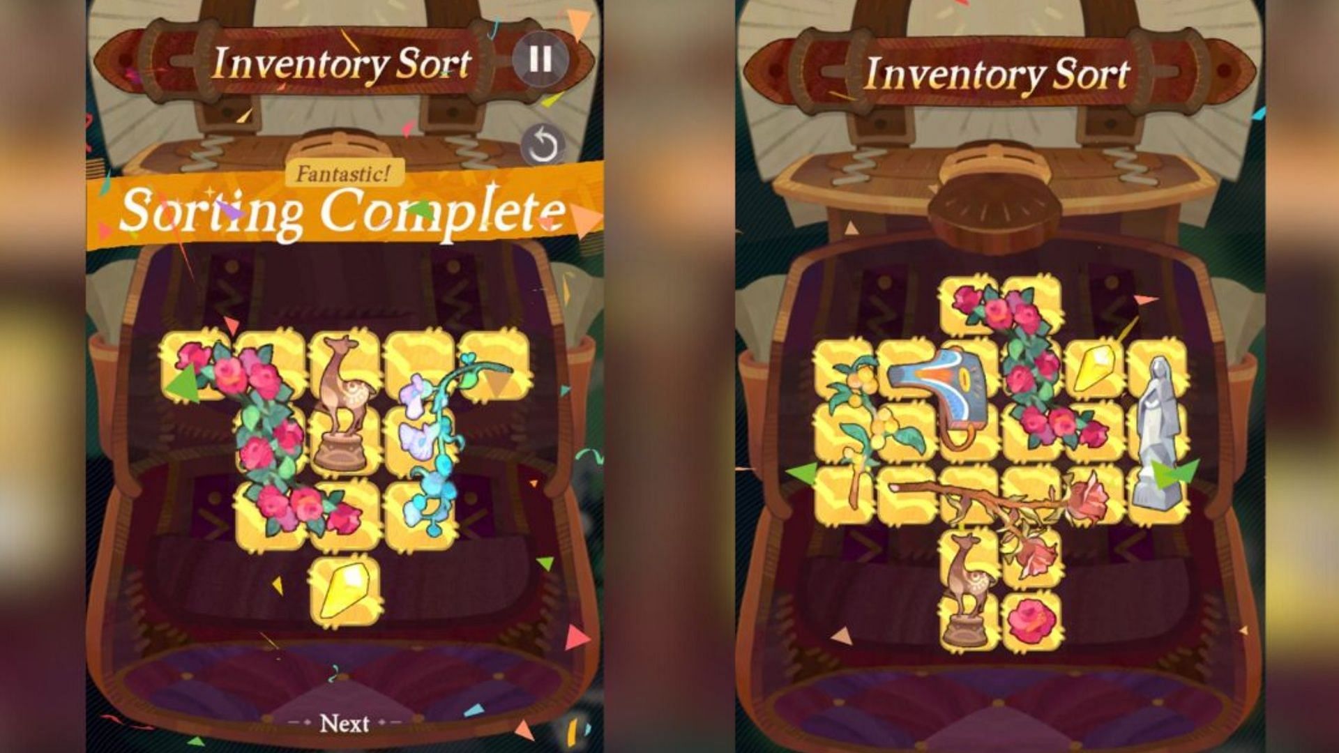 Inventory sort mini-game stages 5 and 6 (Lilith Games)