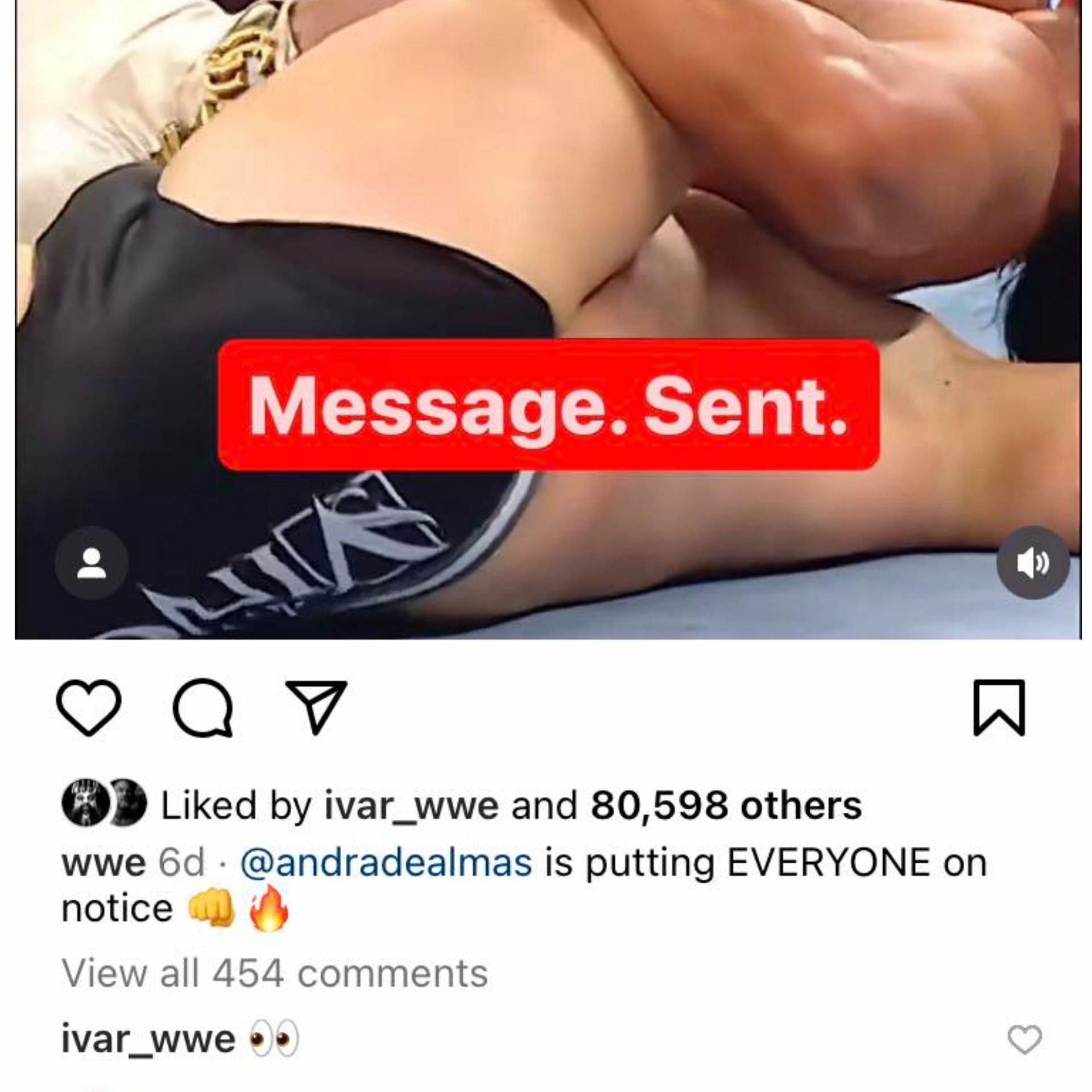 Ivar&#039;s comment on WWE&#039;s video showing Andrade