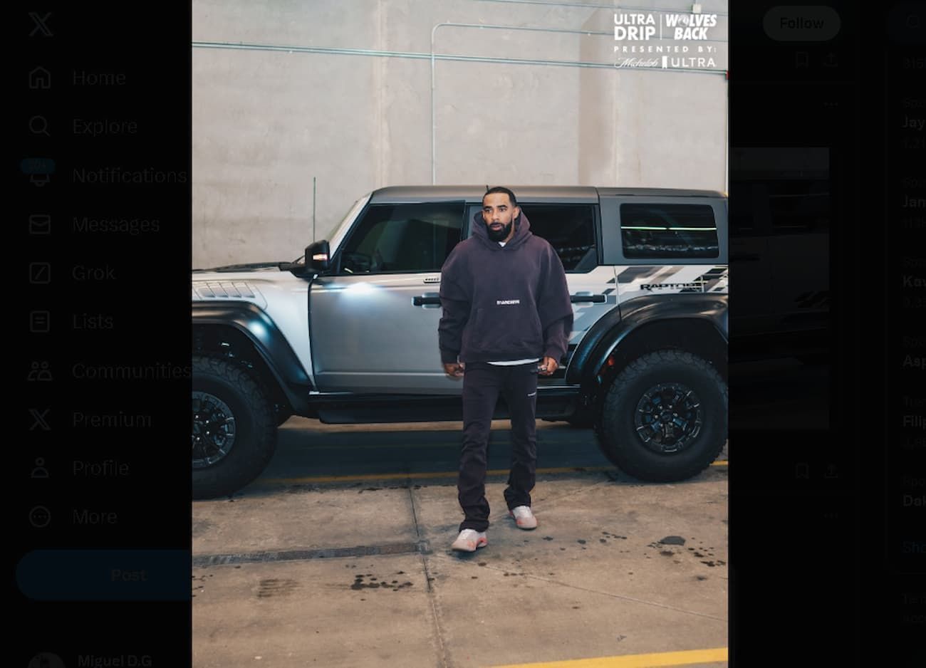 Veteran point guard Mike Conley drove his Ford Bronco