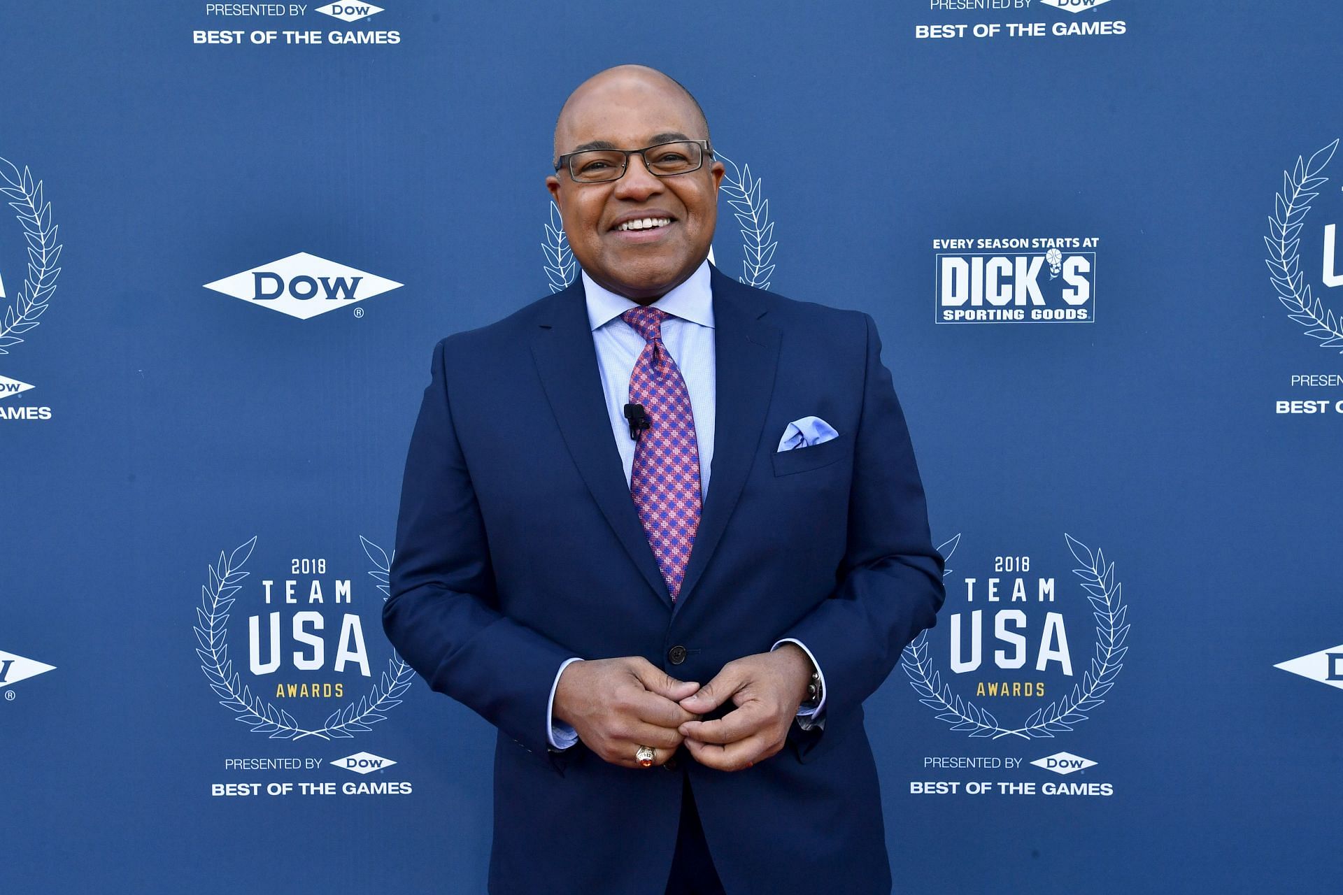 Mike Tirico attends the Team USA Awards at the Duke Ellington School of the Arts on April 26, 2018 in Washington, DC. (Photo by Larry French/Getty Images for USOC)