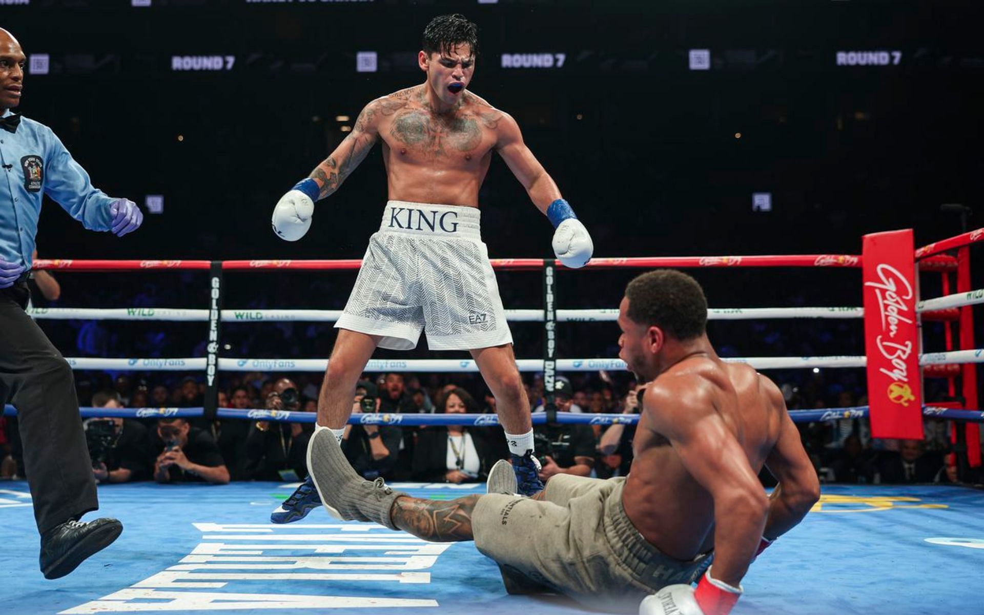 Fan claims to have lost &quot;life savings&quot; betting on Devin Haney (right) to beat Ryan Garcia (center) [Photo Courtesy of Getty Images]