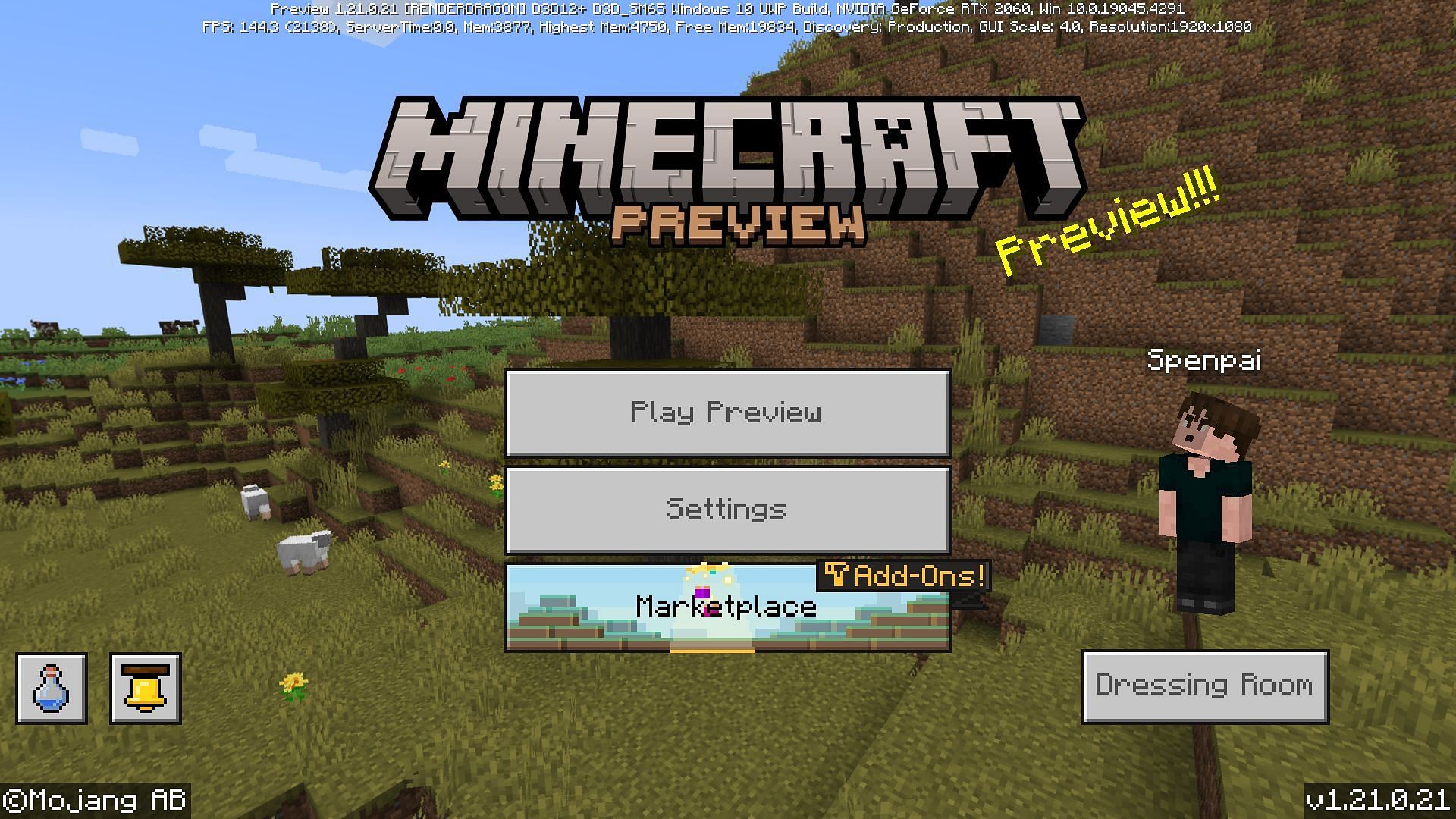 How to remove text from top of screen in Minecraft Bedrock beta and preview