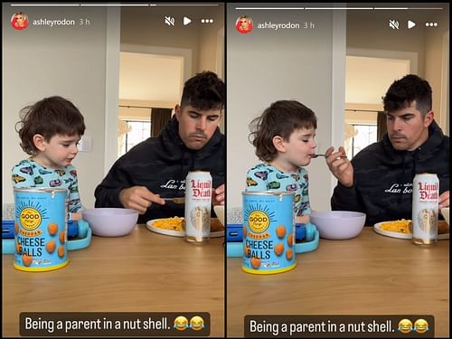 Ashley Rodón's IG stories capture a pure parenting moment