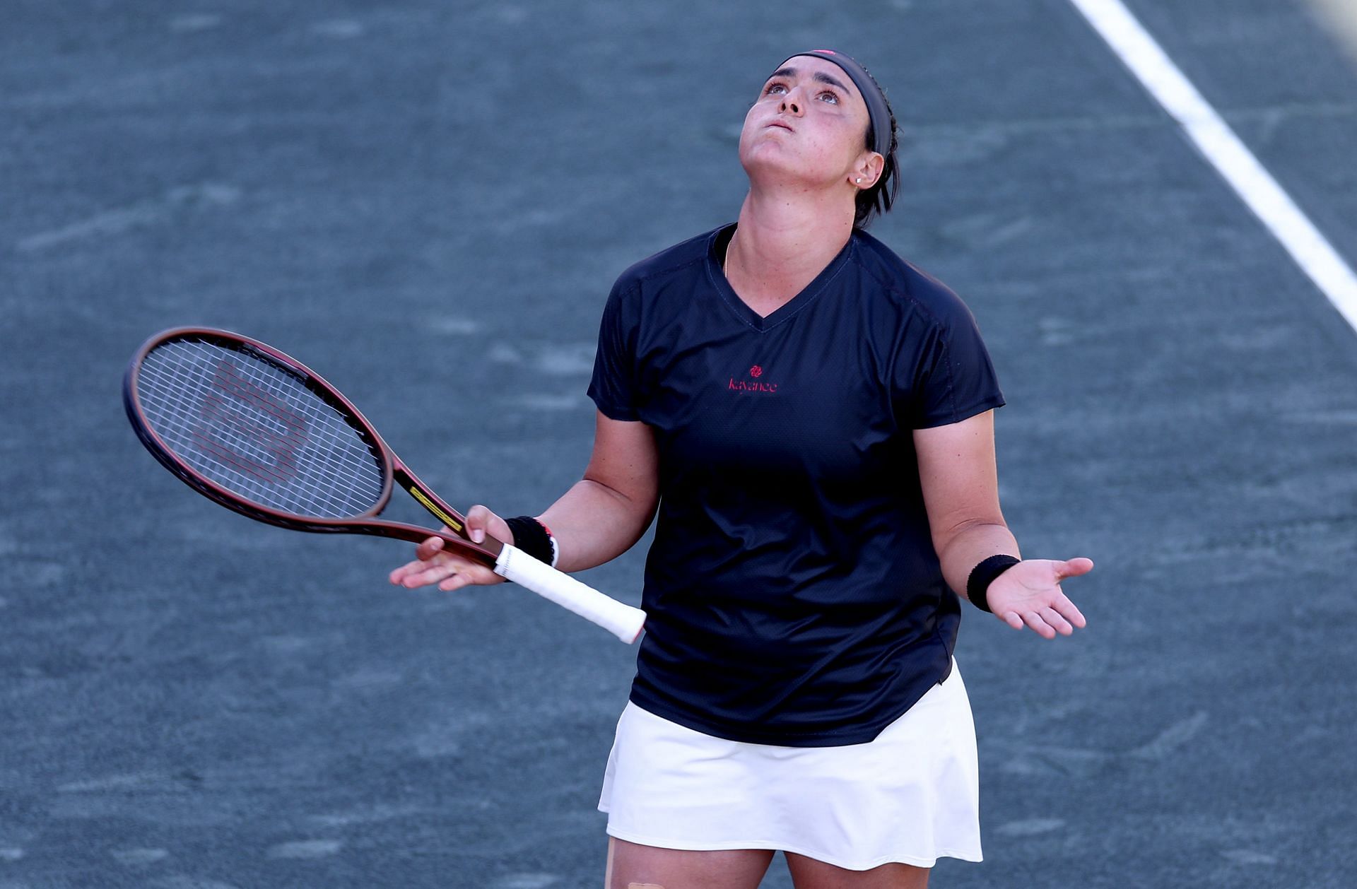 Ons Jabeur pictured during her WTA 500 Charelston Open match against Danielle Collins