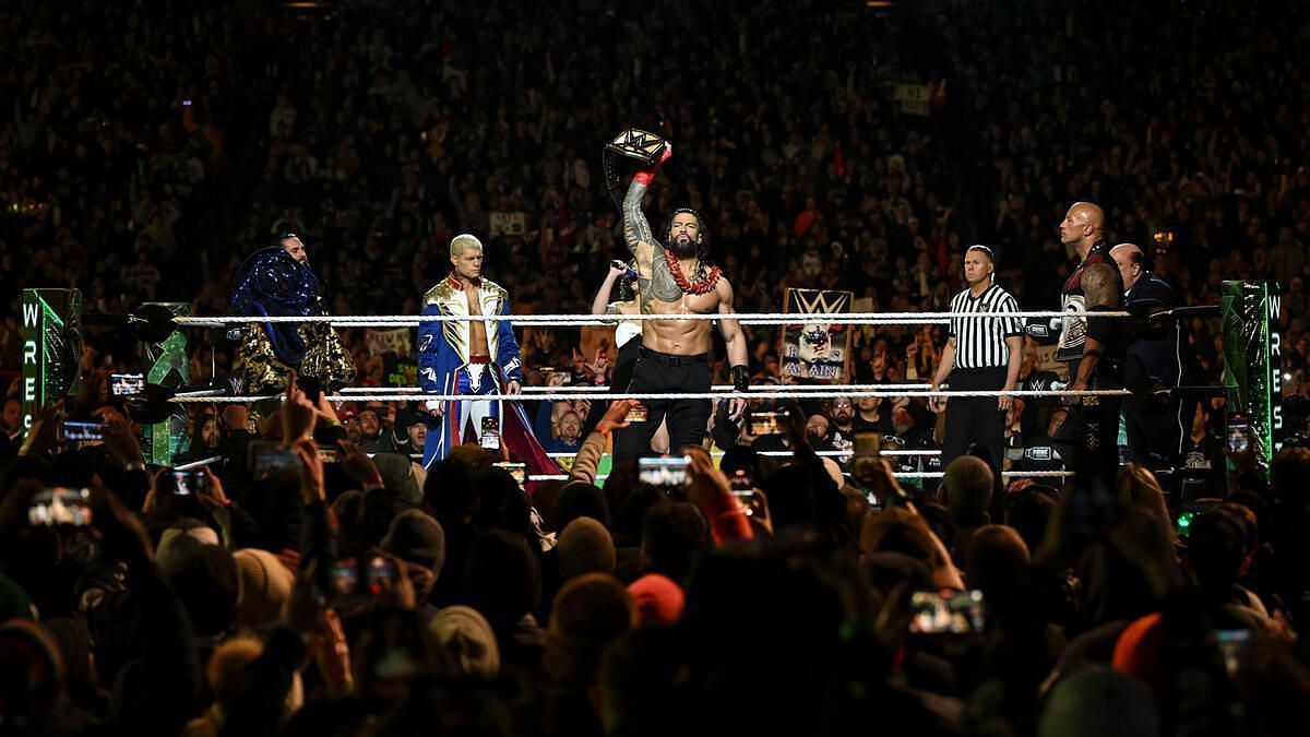 The Rock pinned Cody Rhodes at WWE WrestleMania XL. (Image via WWE.com)