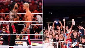 Roman Reigns seemingly gets into an altercation with a fan during Cody Rhodes match at WrestleMania 40